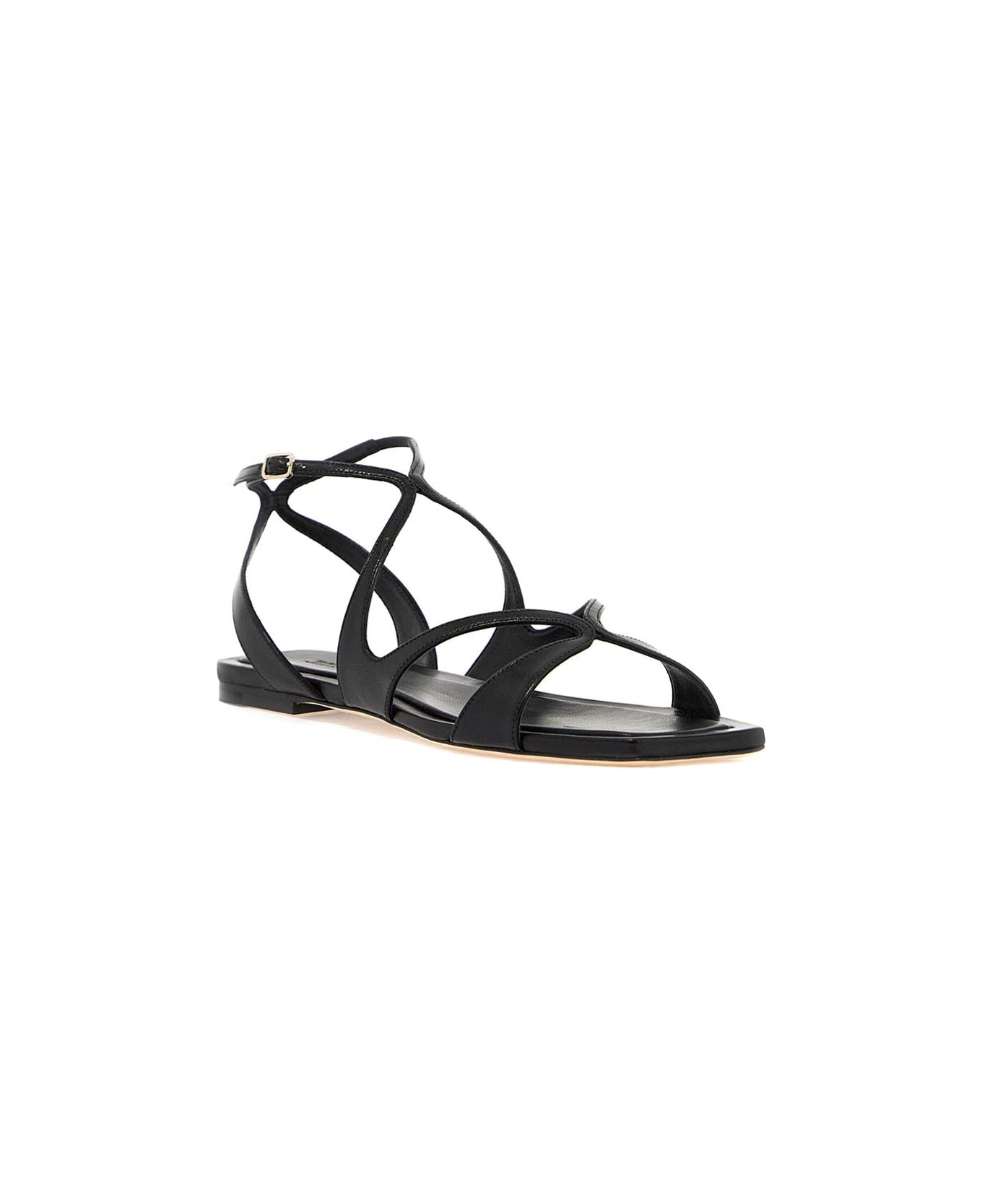 Jimmy Choo Ayla Flat Sandals - BLACK (Black)