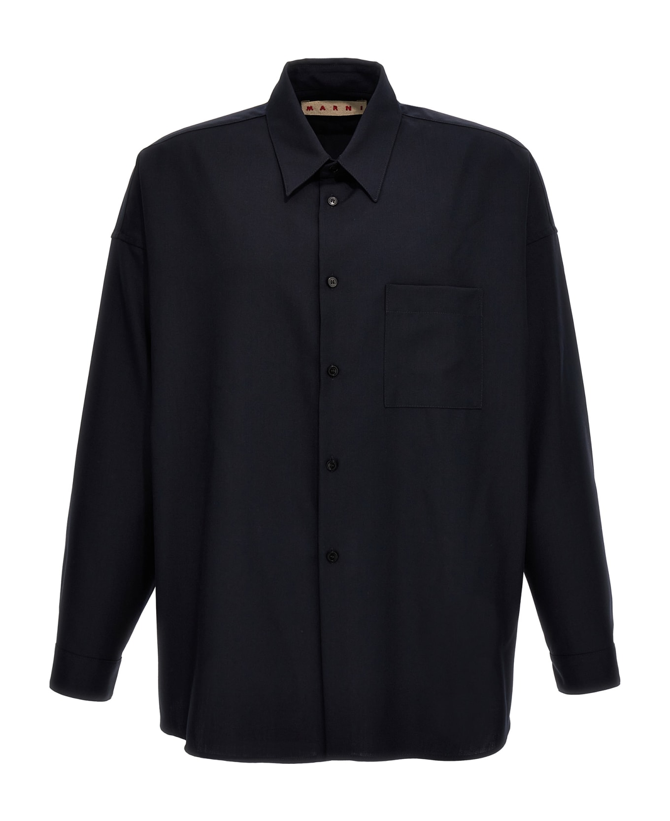 Marni Cool Wool Shirt - Blu black シャツ