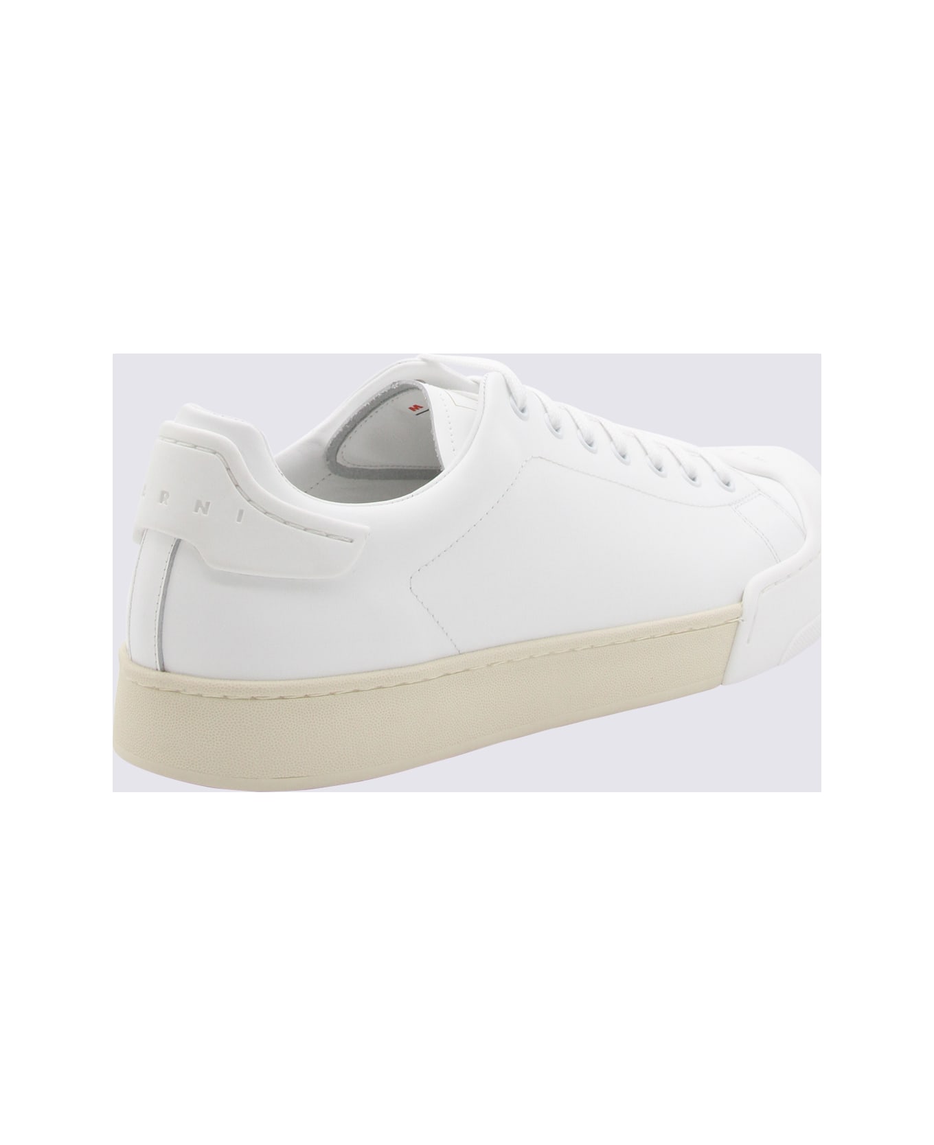 Marni White Leather Sneakers - LILY WHITE/LILY WHITE