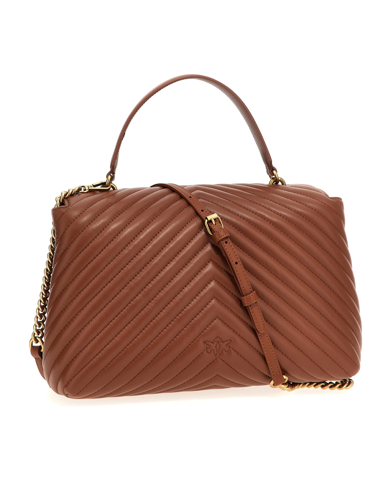 Pinko 
big Lady Love Bag Puff Chevron
 Handbag - Brown