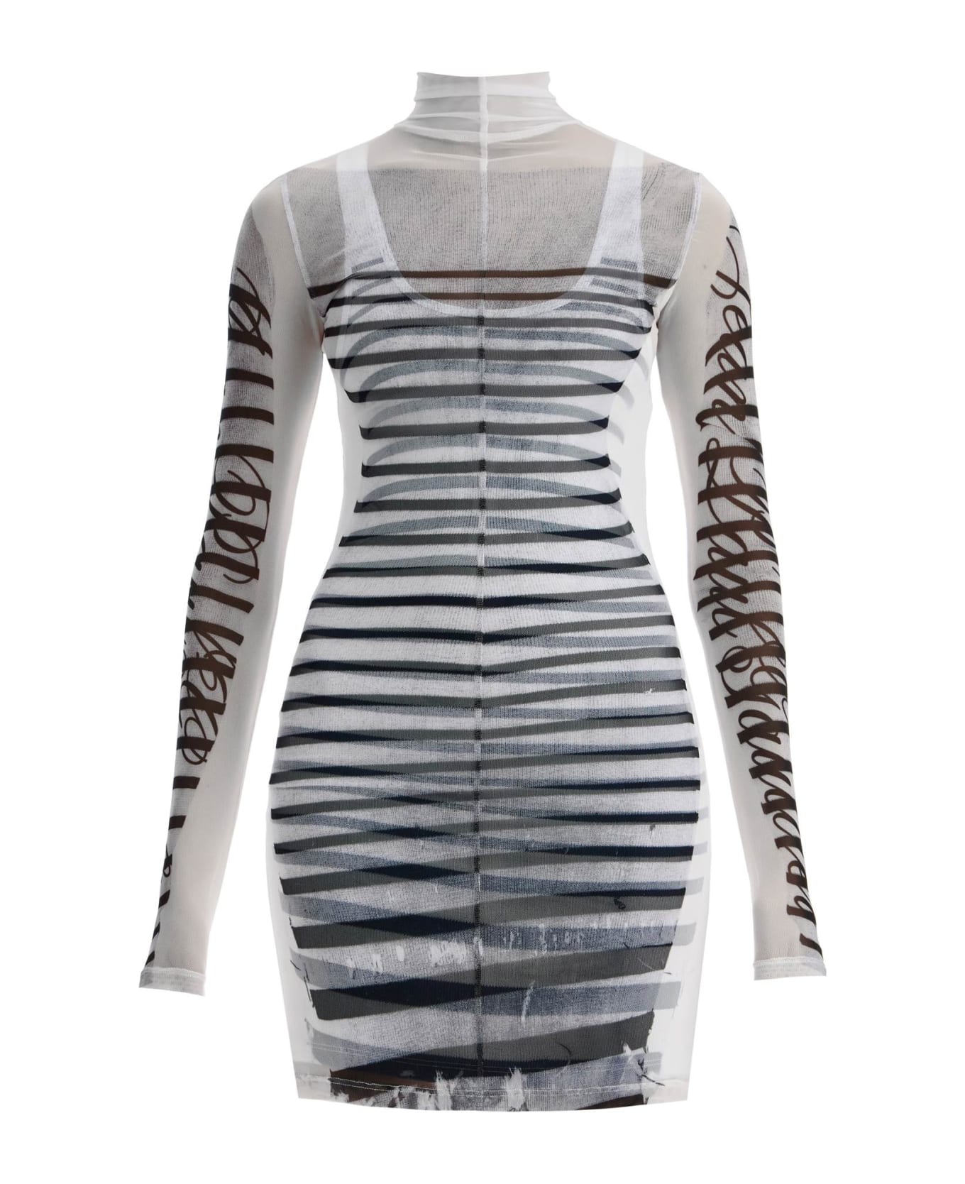 Jean Paul Gaultier Double-layered Mini Dress With Mariniã¨re - WHITE/NAVY/BLACK (White)