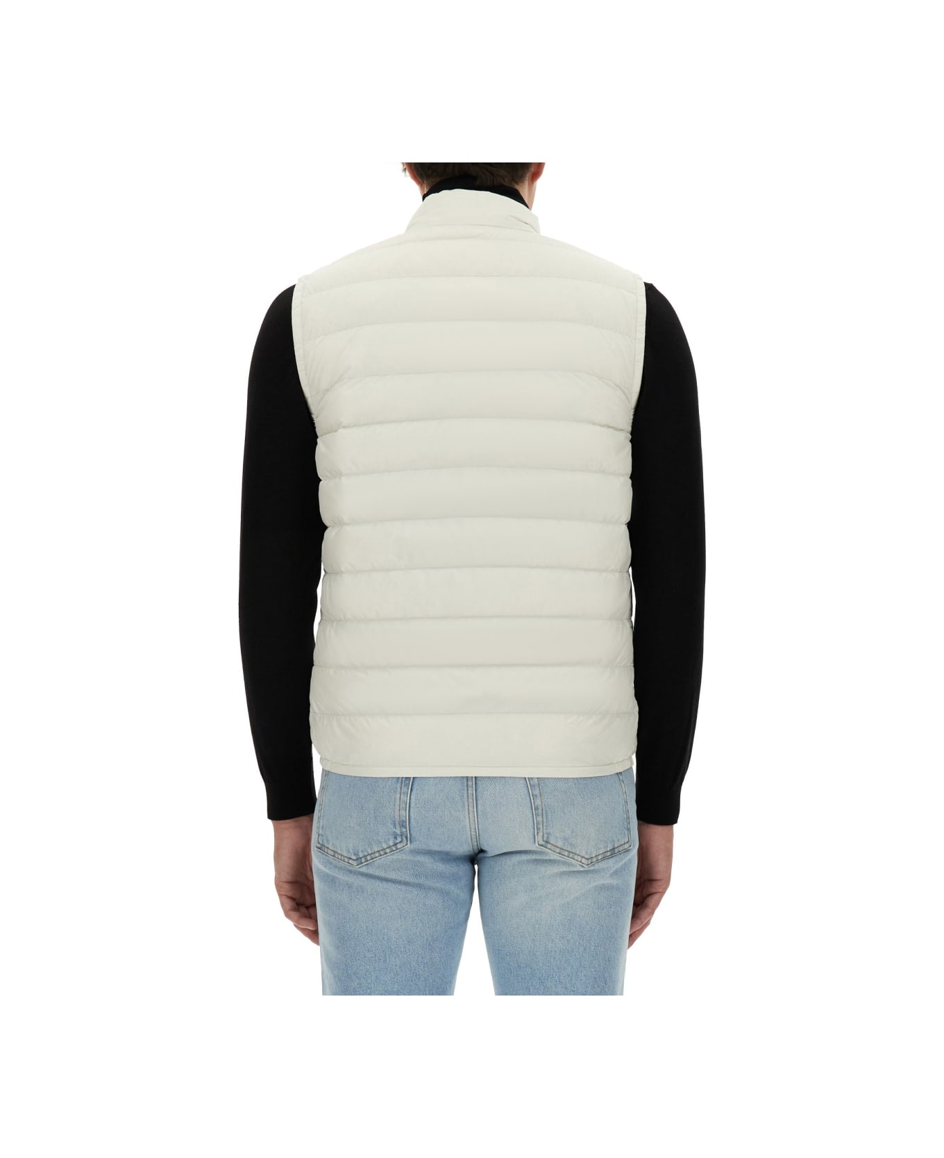 Woolrich Down Vest With Logo - WHITE