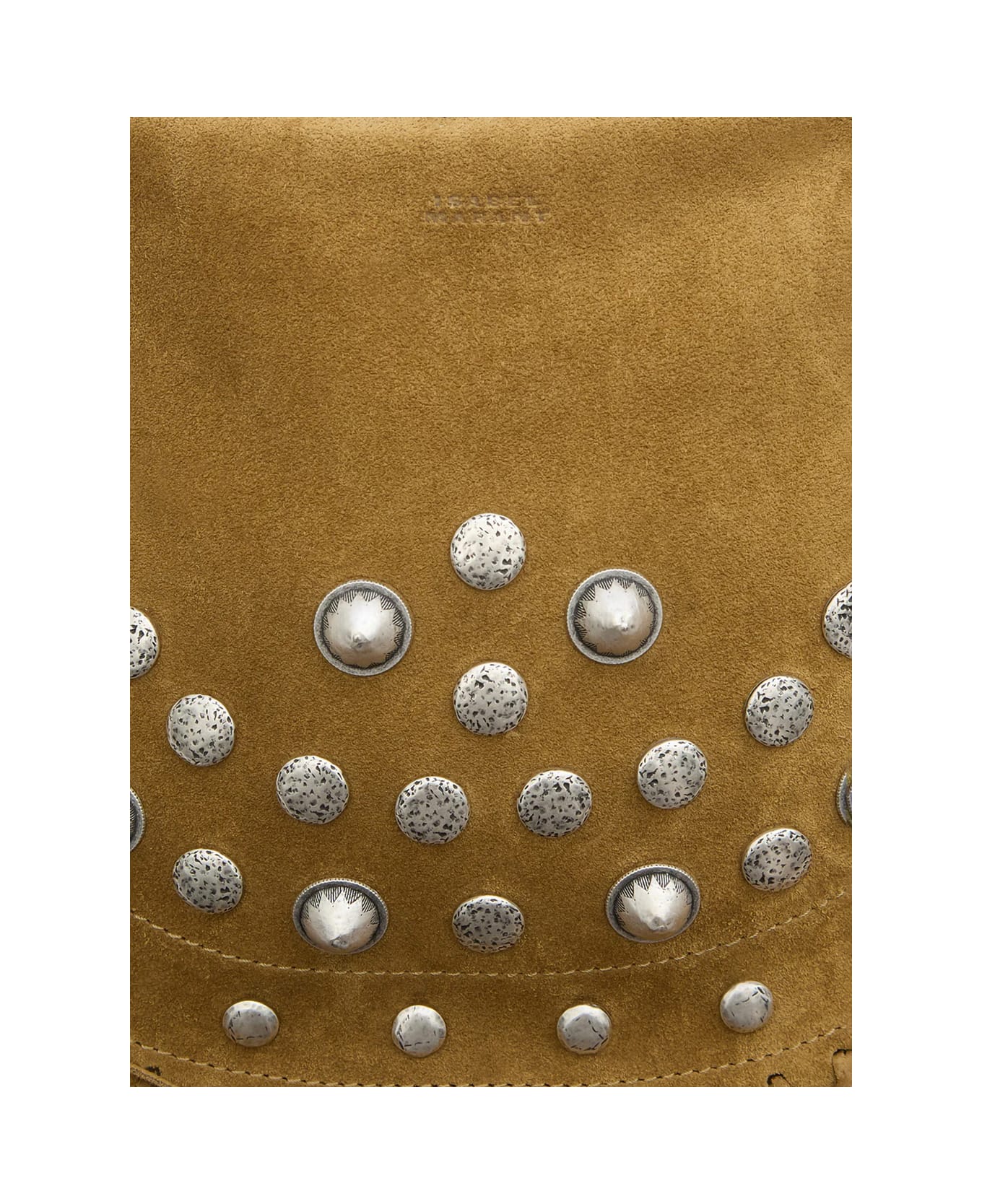 Isabel Marant 'oskan Soft' Brown Bag With Stud Decorations And Fringed Edge In Suede Woman - Brown