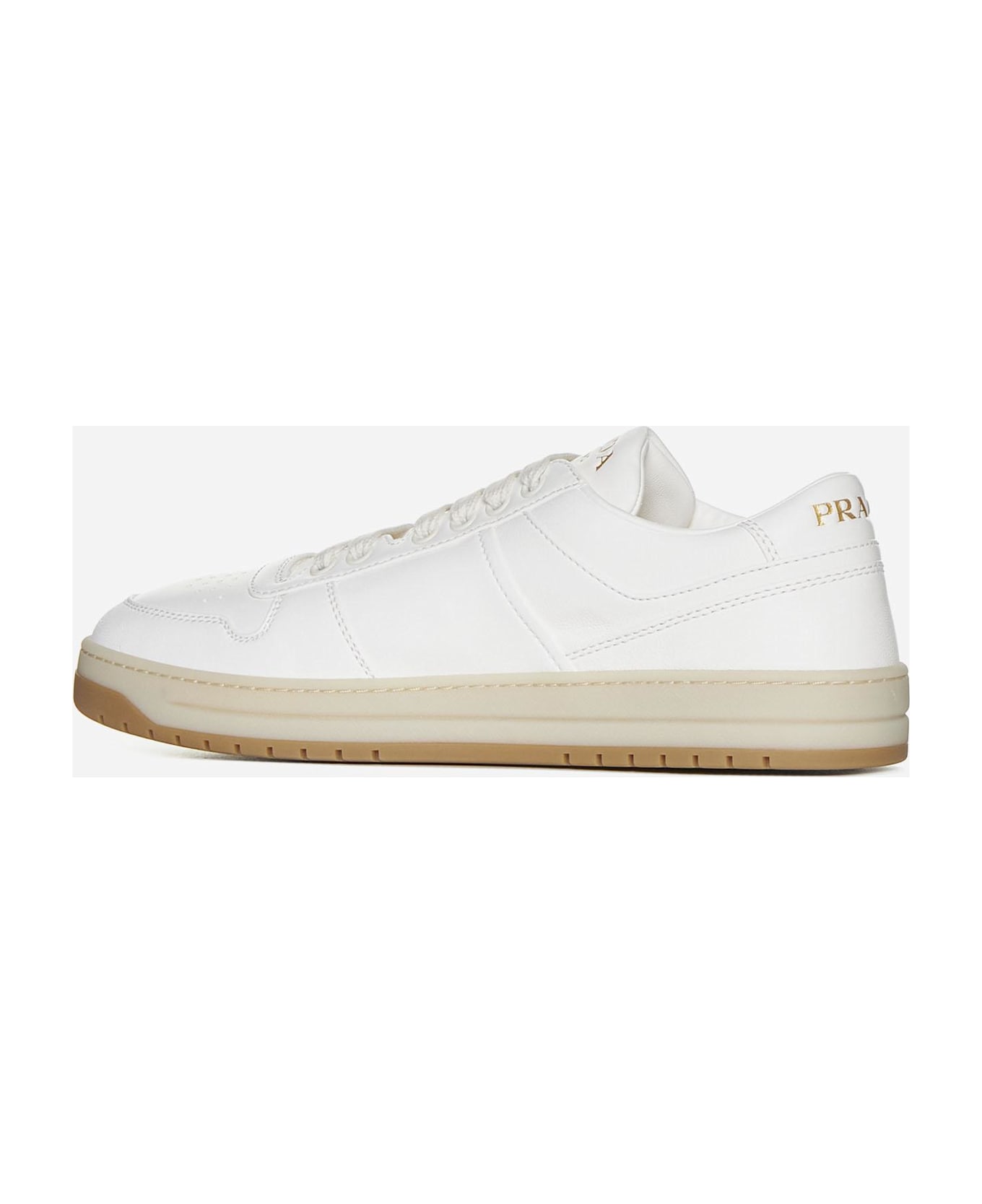 Prada Downtown Leather Sneakers - Avorio