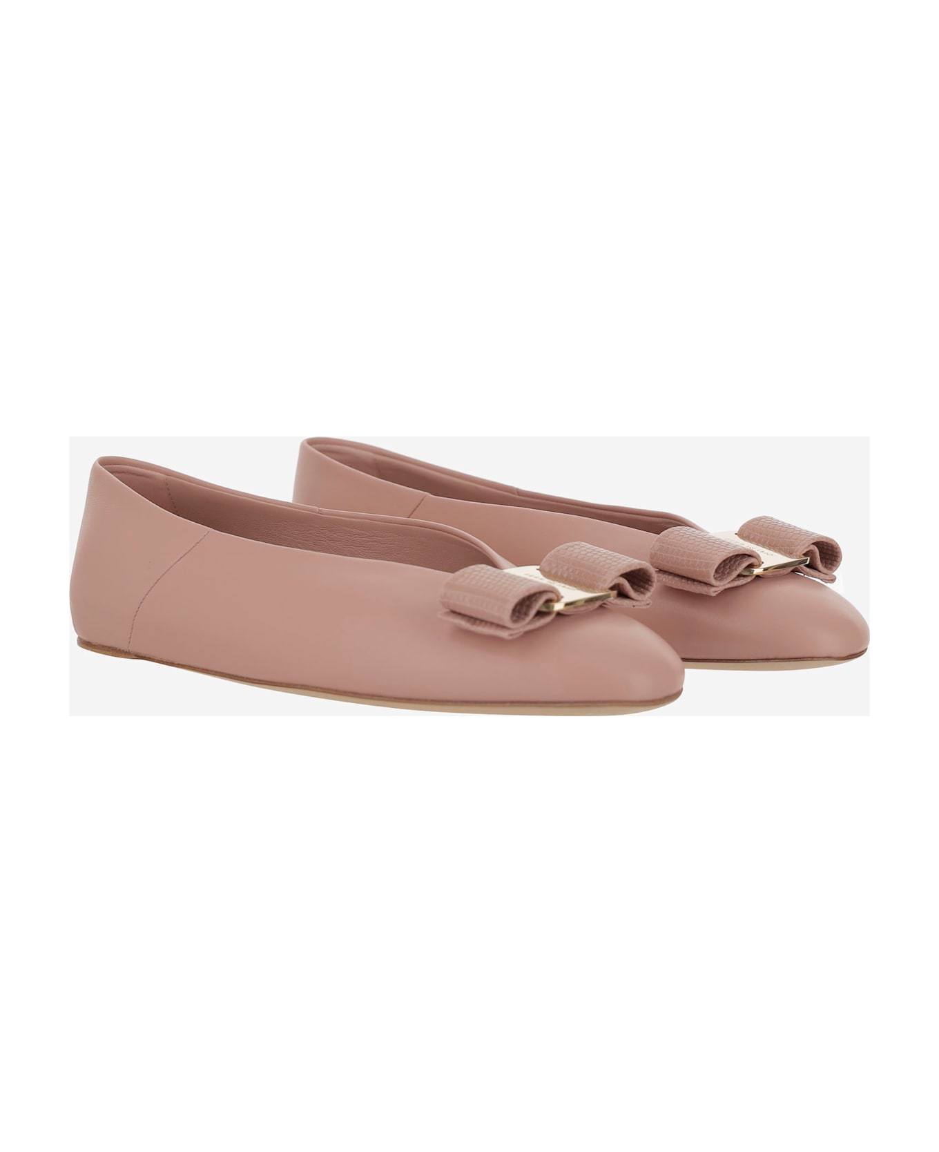 Ferragamo Vara Bow Ballet Flats - Pink