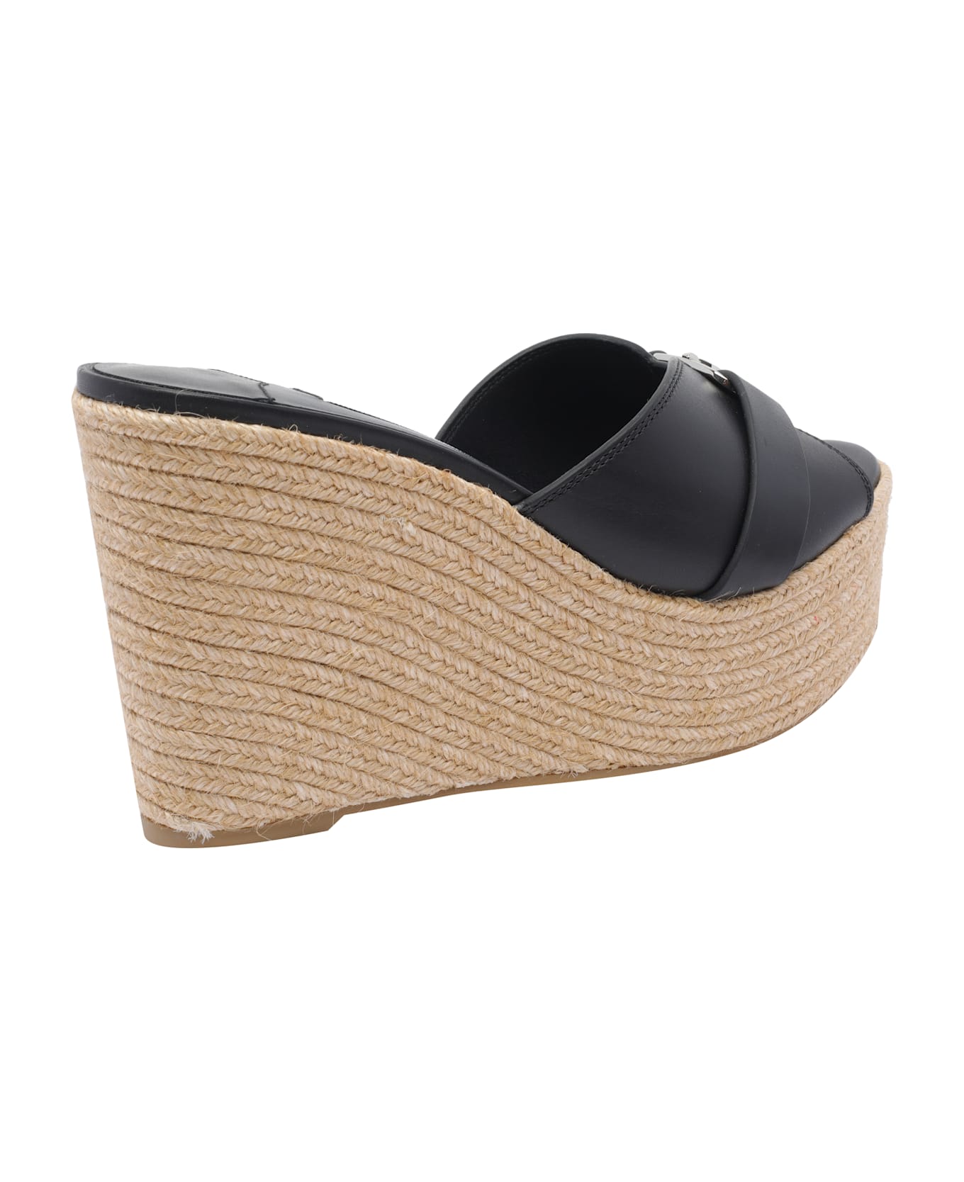 Jimmy Choo Leda Wedge Sandals - Black