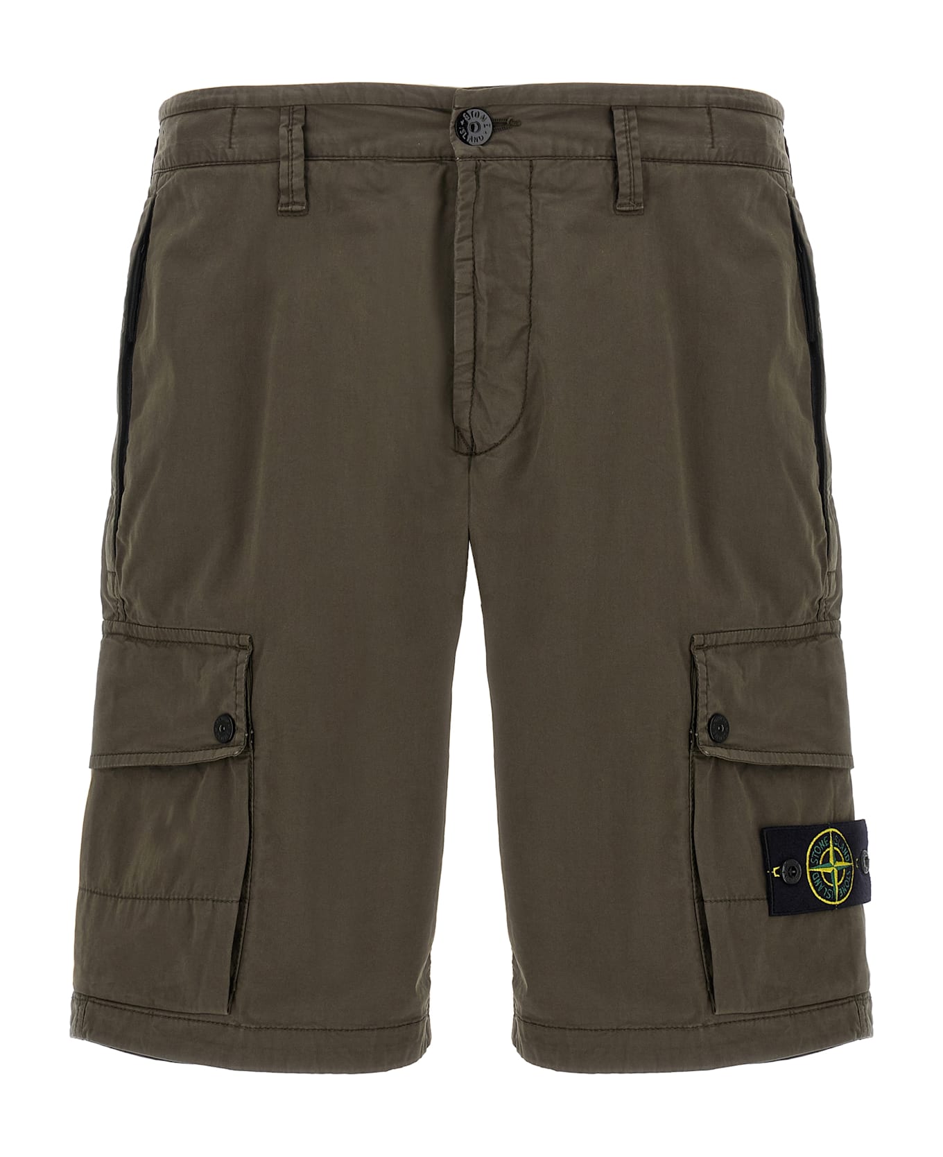Stone Island Logo Badge Bermuda Shorts - Green