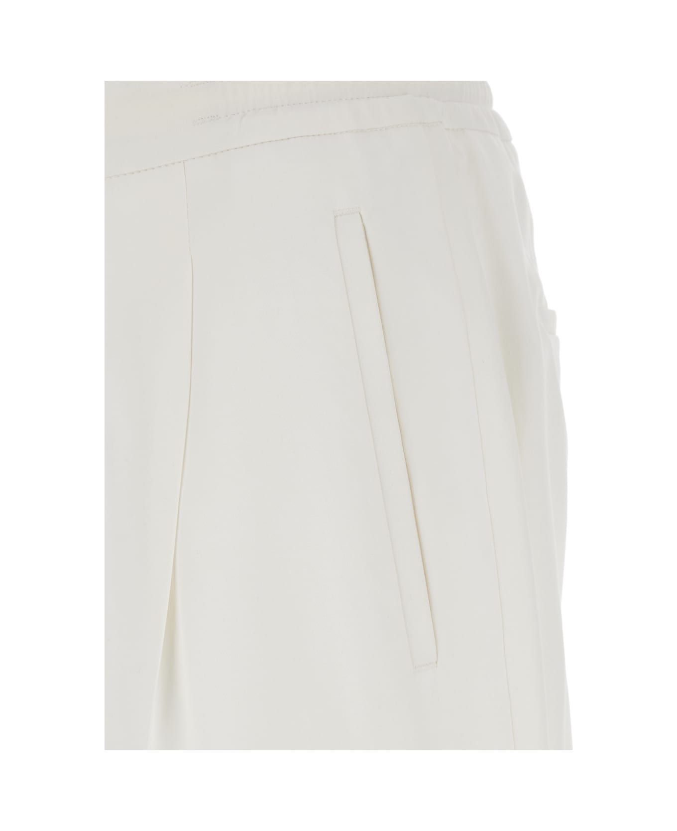 Lardini White Pants With Elastic Waist And Drawstring In Cotton Man - White