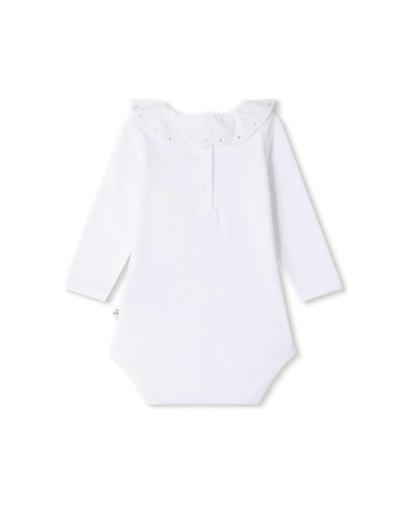 Bonpoint April Bodysuit In White/multicolor - White