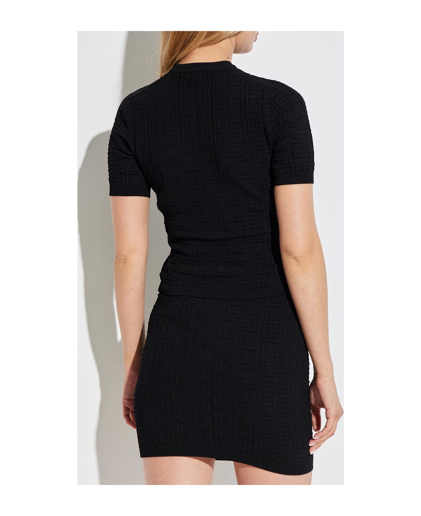 Balmain Top With A Round Neckline - Pa Noir