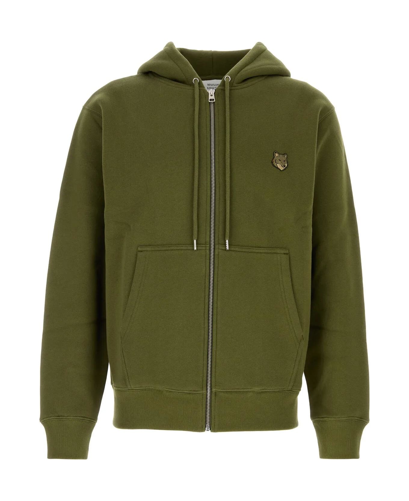 Maison Kitsuné Olive Green Cotton Sweatshirt - Military Green