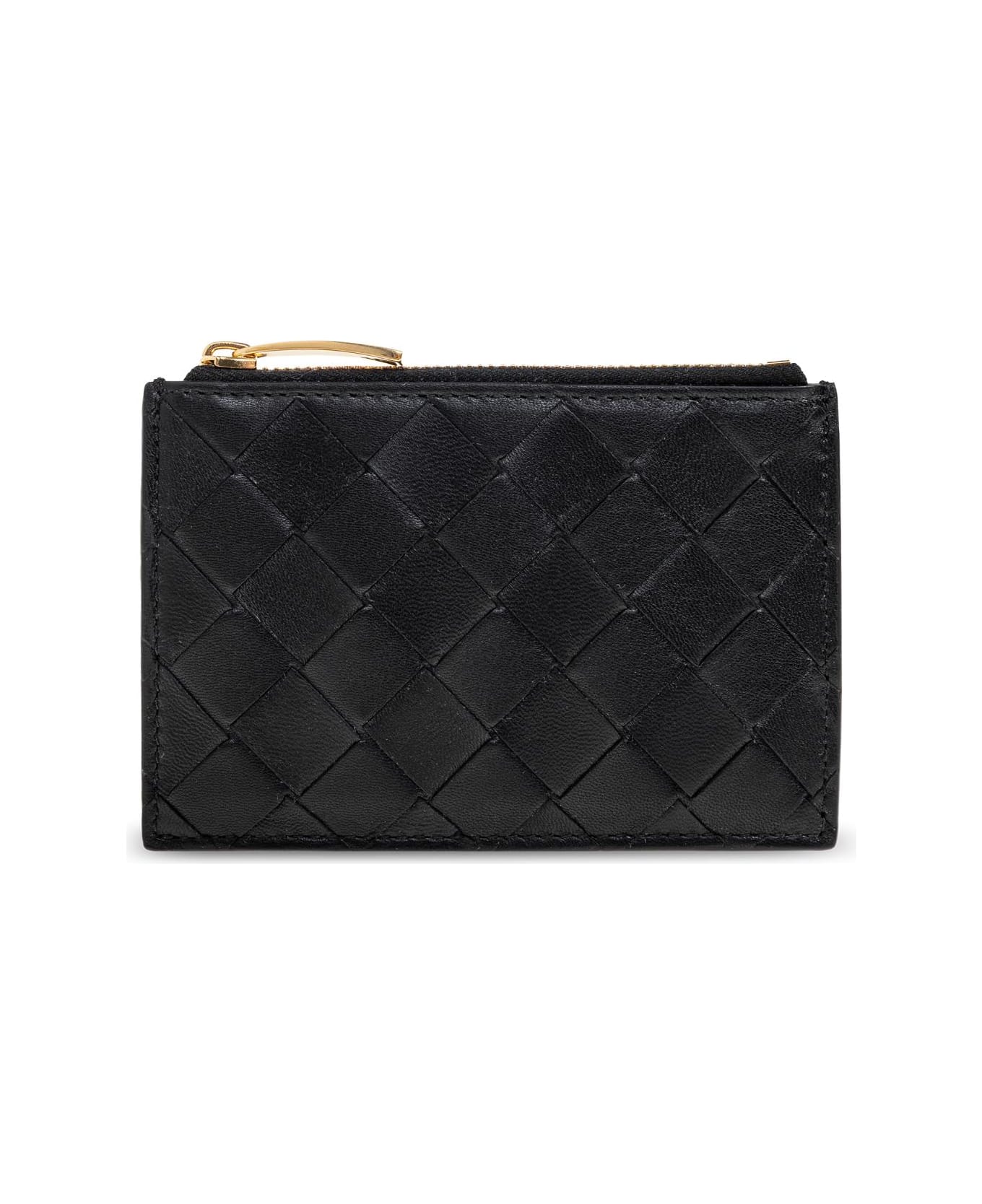 Bottega Veneta Leather Card Holder - BLACK