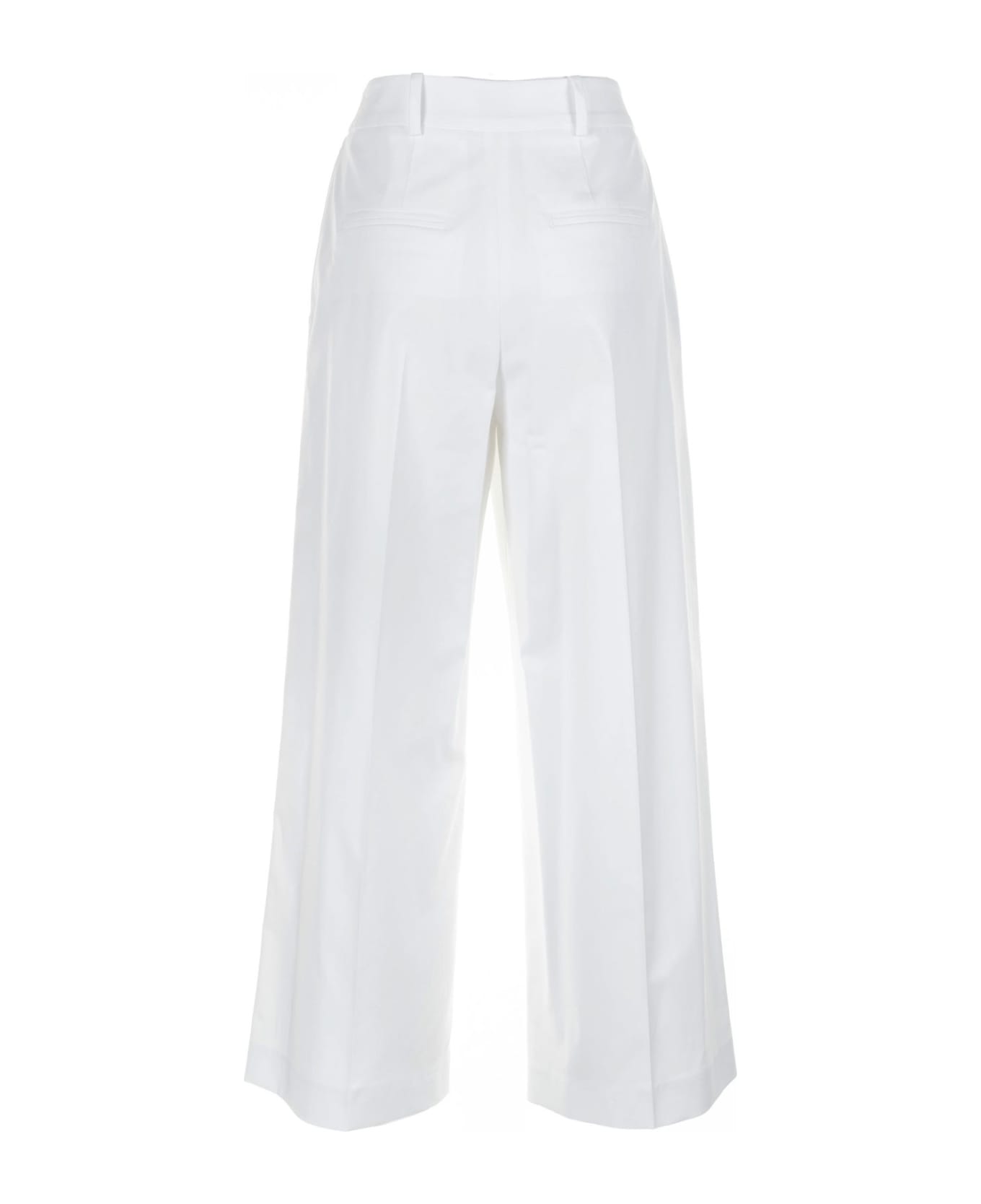Eleventy White Cotton Trousers - BIANCO