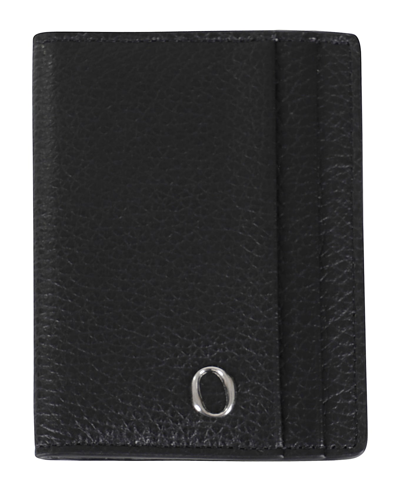 Orciani Portacarte A Libro Micron In Pelle - Nero