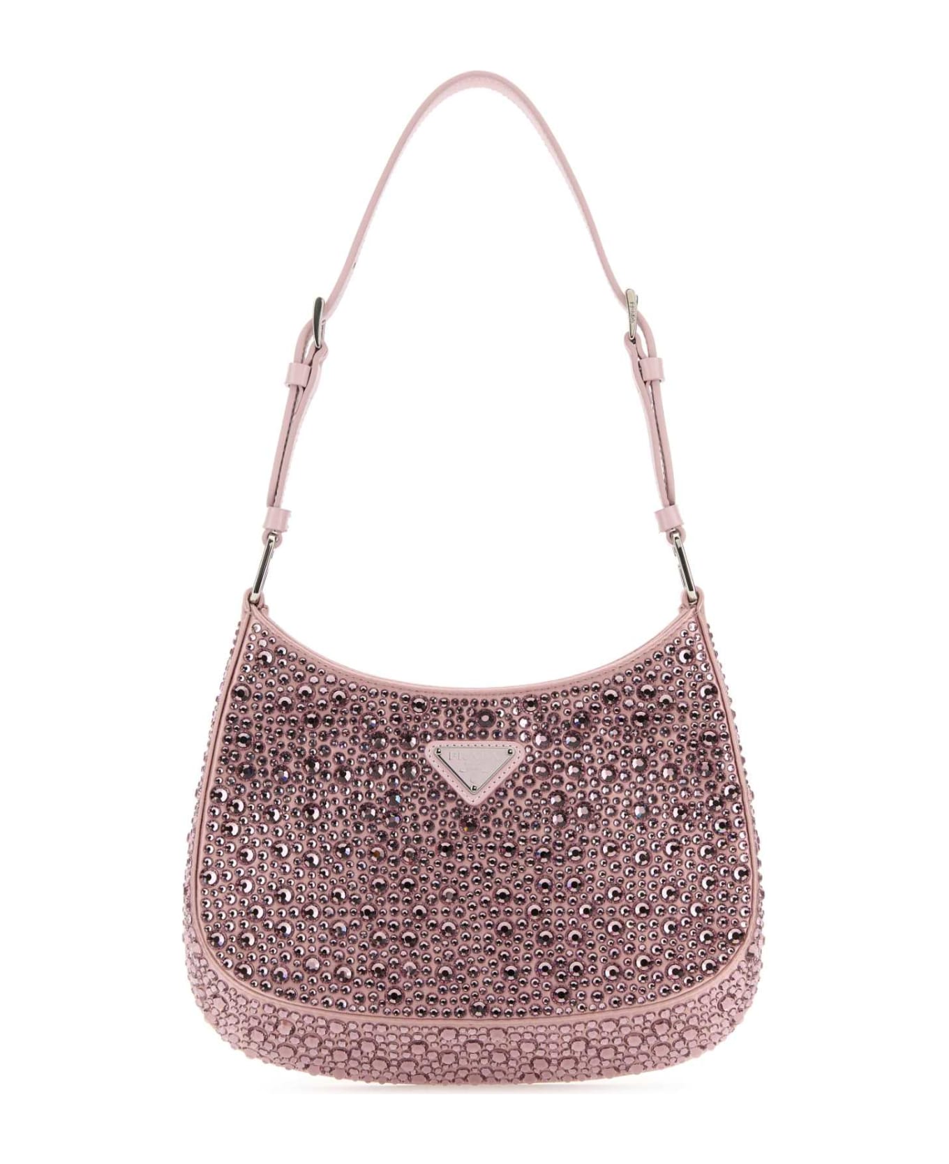 Prada Embellished Satin Cleo Handbag - ALABASTRO