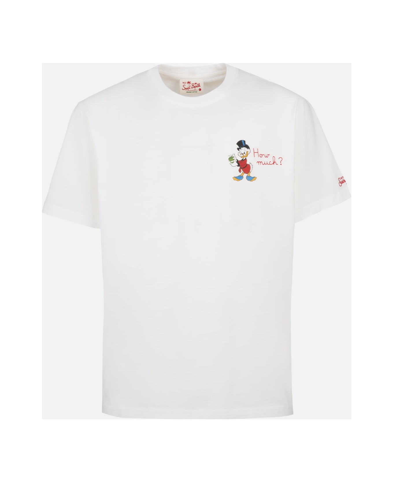 MC2 Saint Barth Man Cotton T-shirt With Scrooge Print And Embroidery | ©disney Special Edition - WHITE