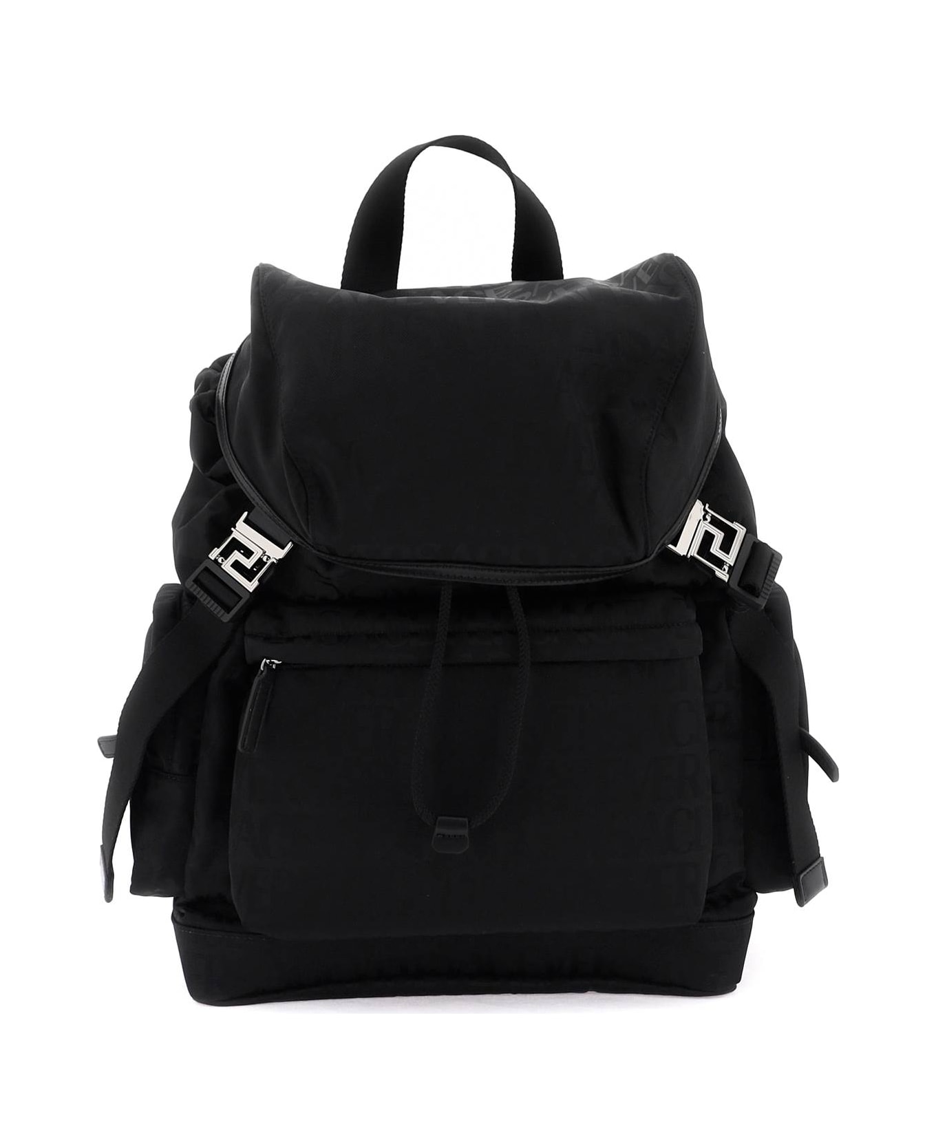 Versace Allover Neo Nylon Backpack - BLACK RUTHENIUM (Black)