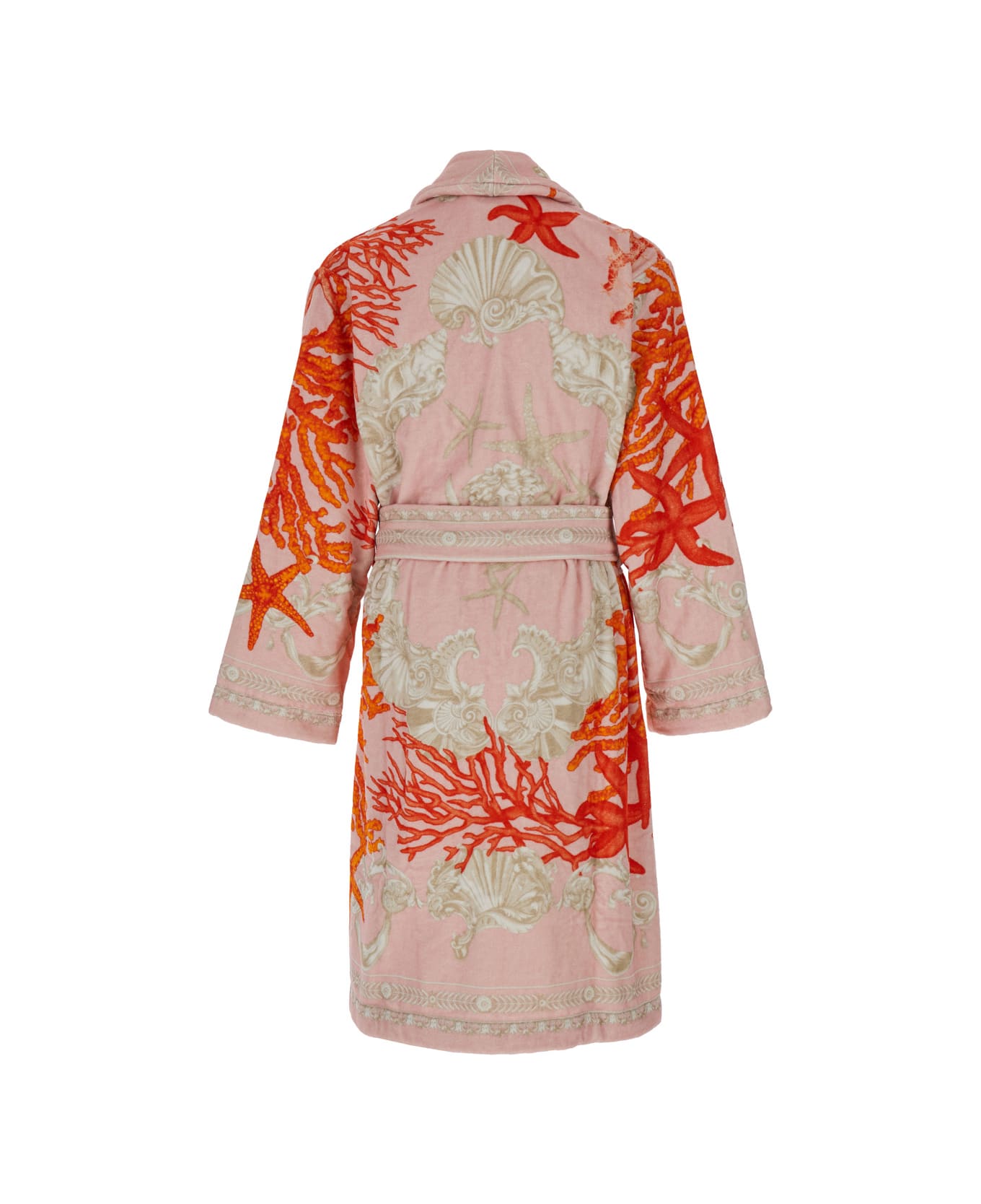 Versace Multicolor Bathrobe With Sea Baroque Pattern In Terry Cotton - Multicolor