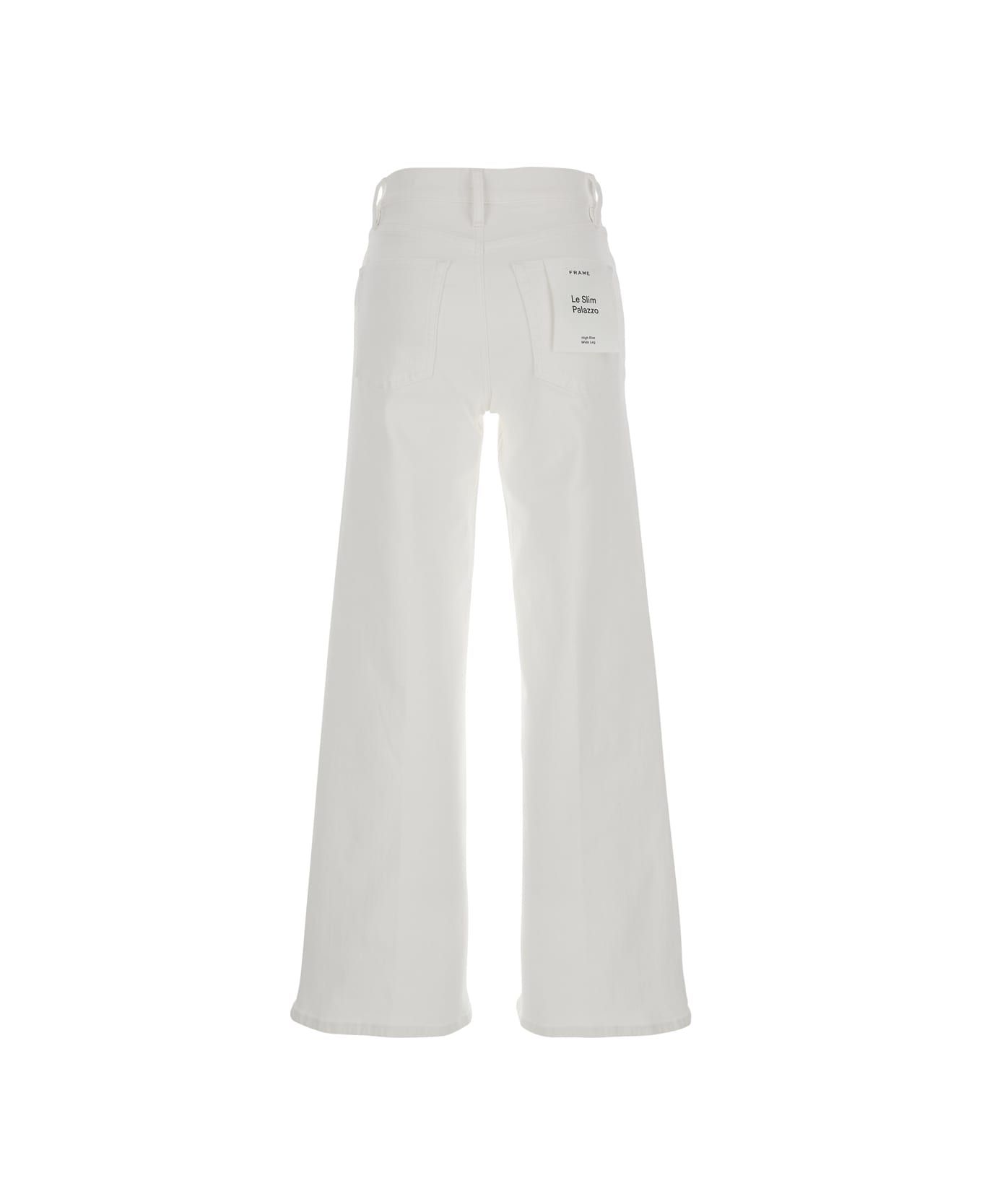 Frame 'le Slim Palazzo' White Jeans With Belt Loops And Wide Leg In Denim Woman - White
