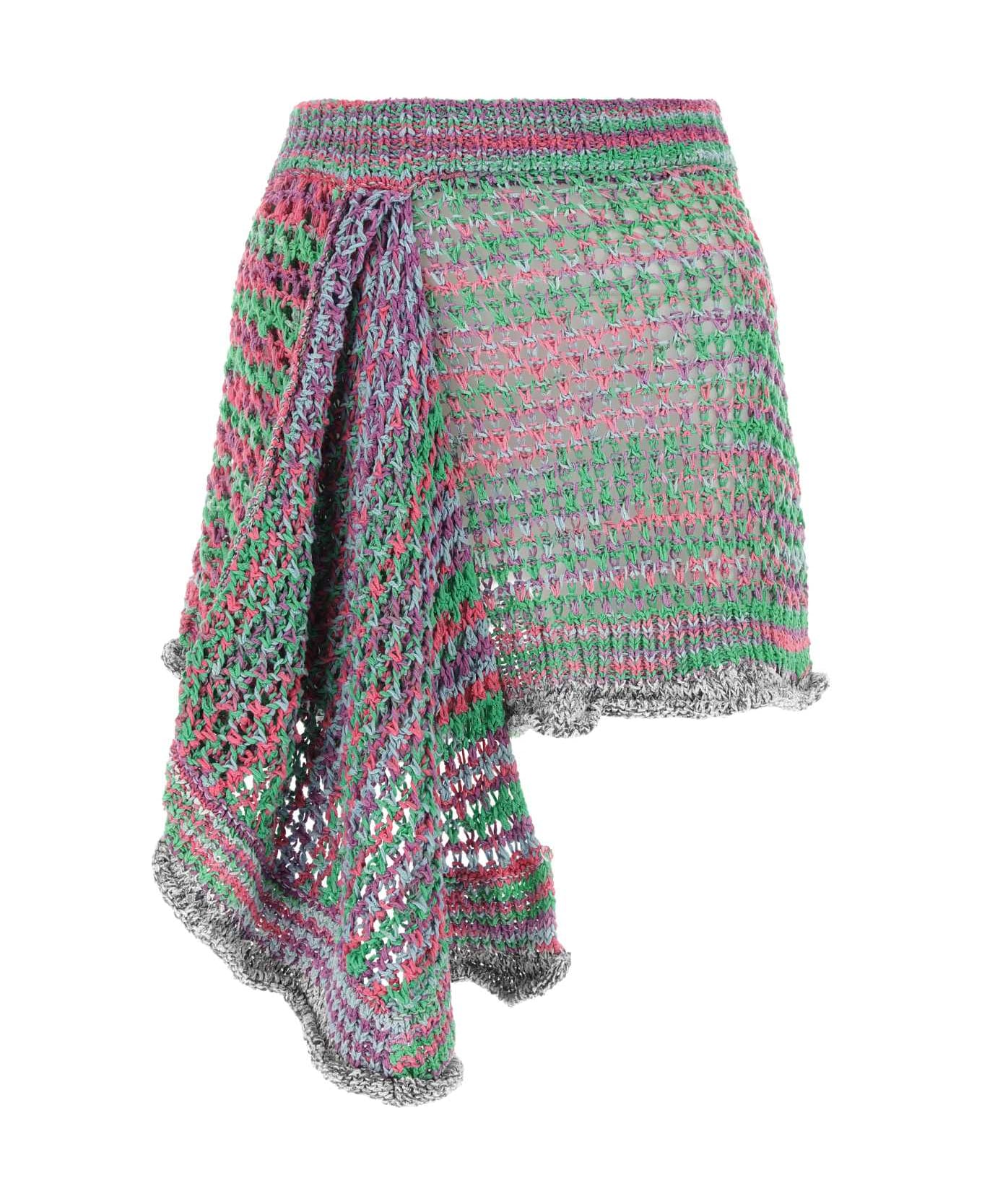 The Attico Multicolor Crochet Mini Skirt - 21