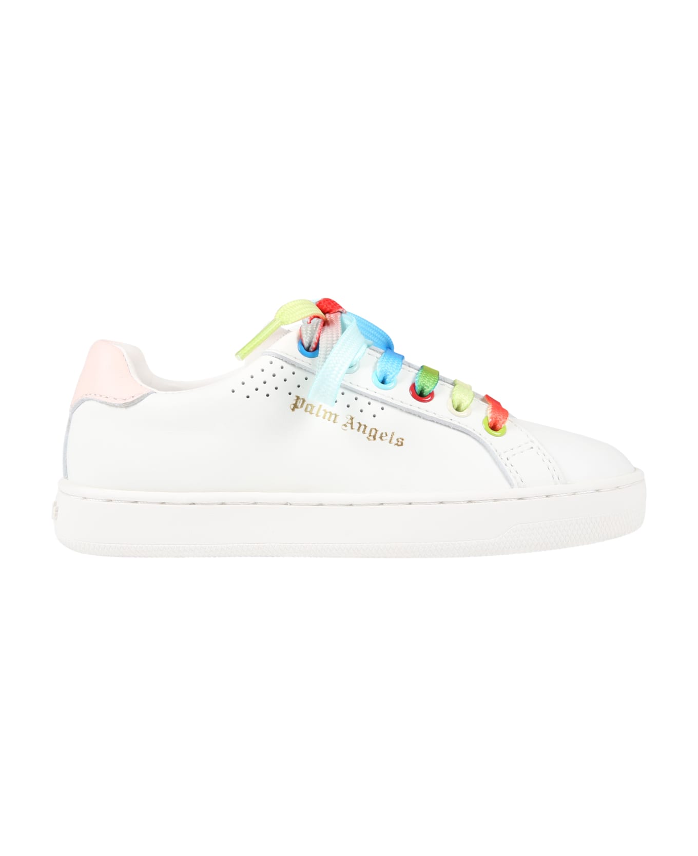 Palm Angels White Sneakers For Girl With Logo - White