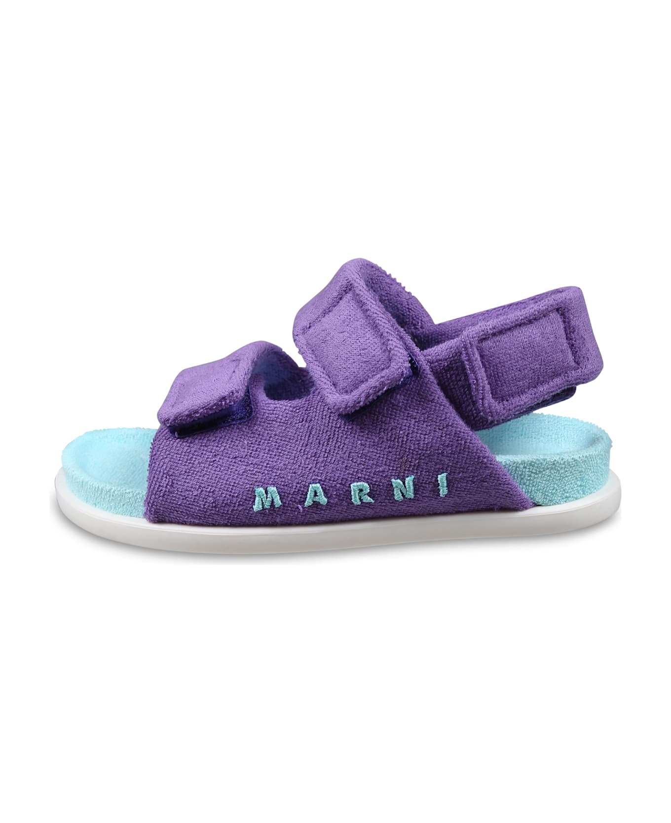 Marni Purple Sandals For Girl With Logo - Violet