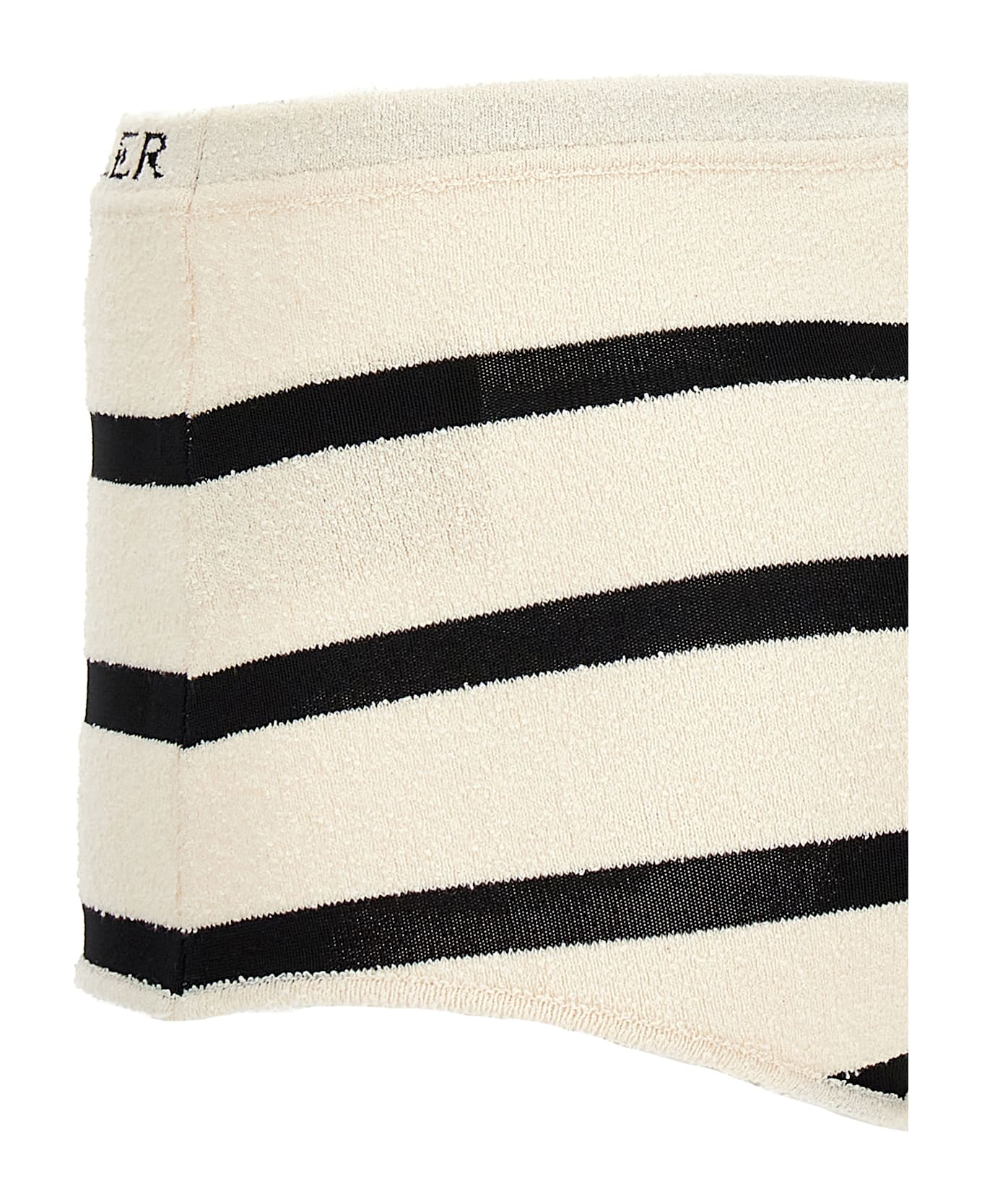 Moncler Bouclé Striped Bikini - White/Black