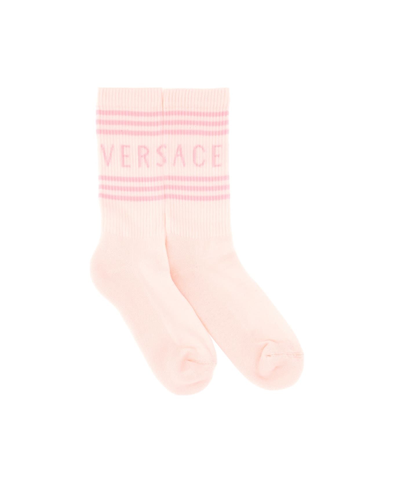 Versace Sock With Logo - PINK 靴下＆タイツ