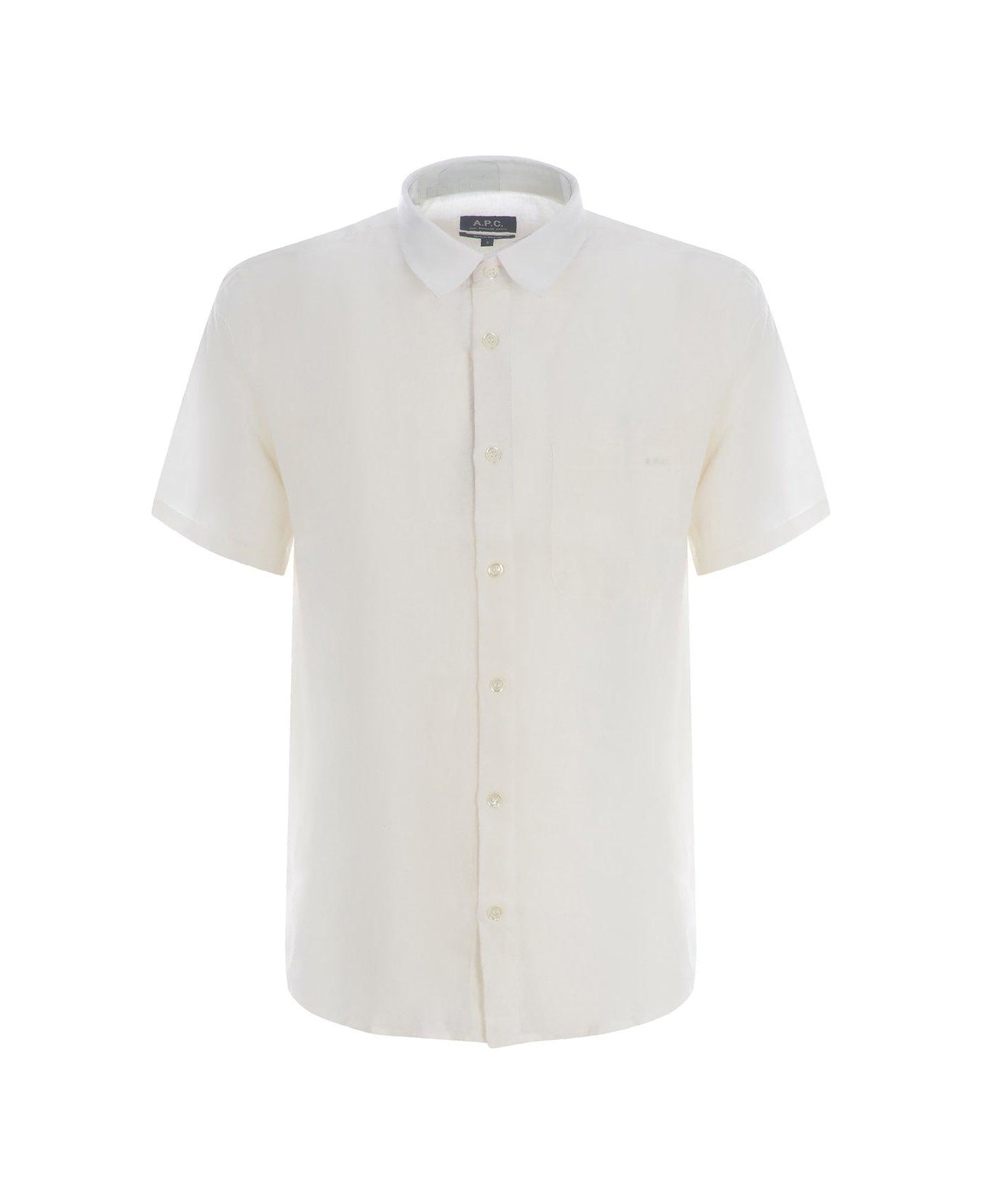 A.P.C. Buttoned Short Sleeved Shirt - White