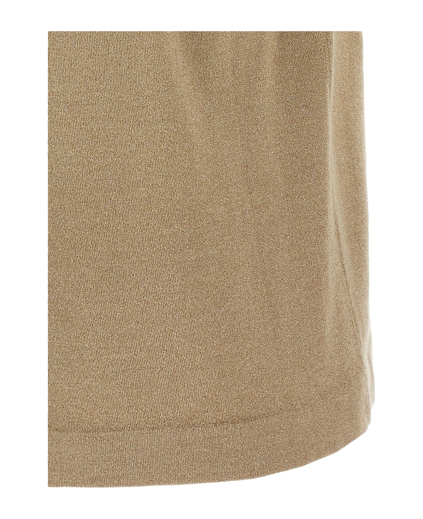 Brunello Cucinelli Lamé Cashmere T-shirt - Beige