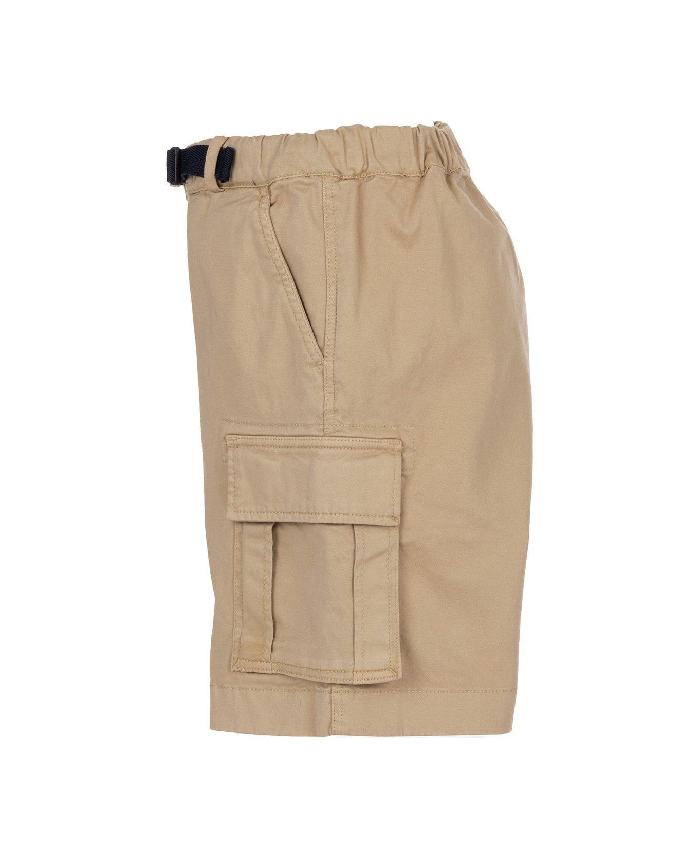 Woolrich Logo-detailed Belted Waist Cargo Shorts - BEIGE