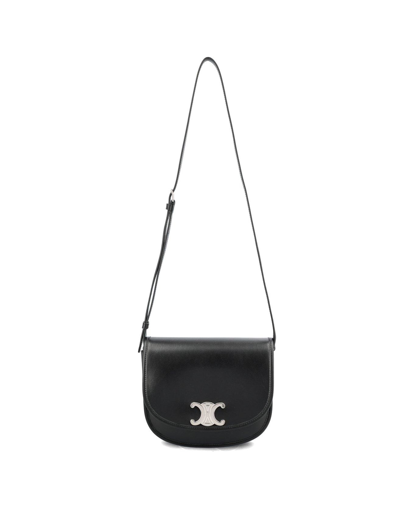 Celine Medium Besace Triomphe Shoulder Bag - Si Black