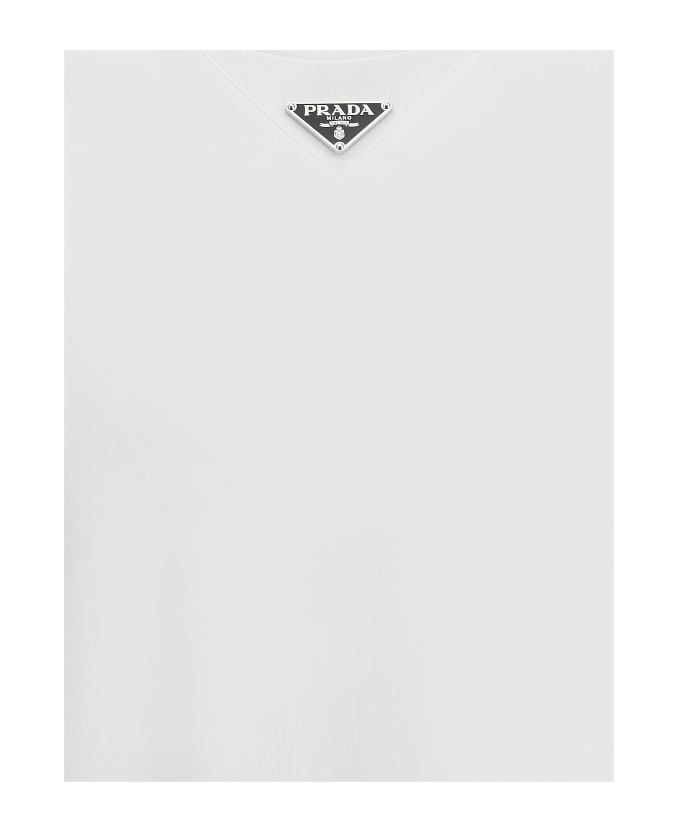 Prada T-shirt With Triangular Plaque
