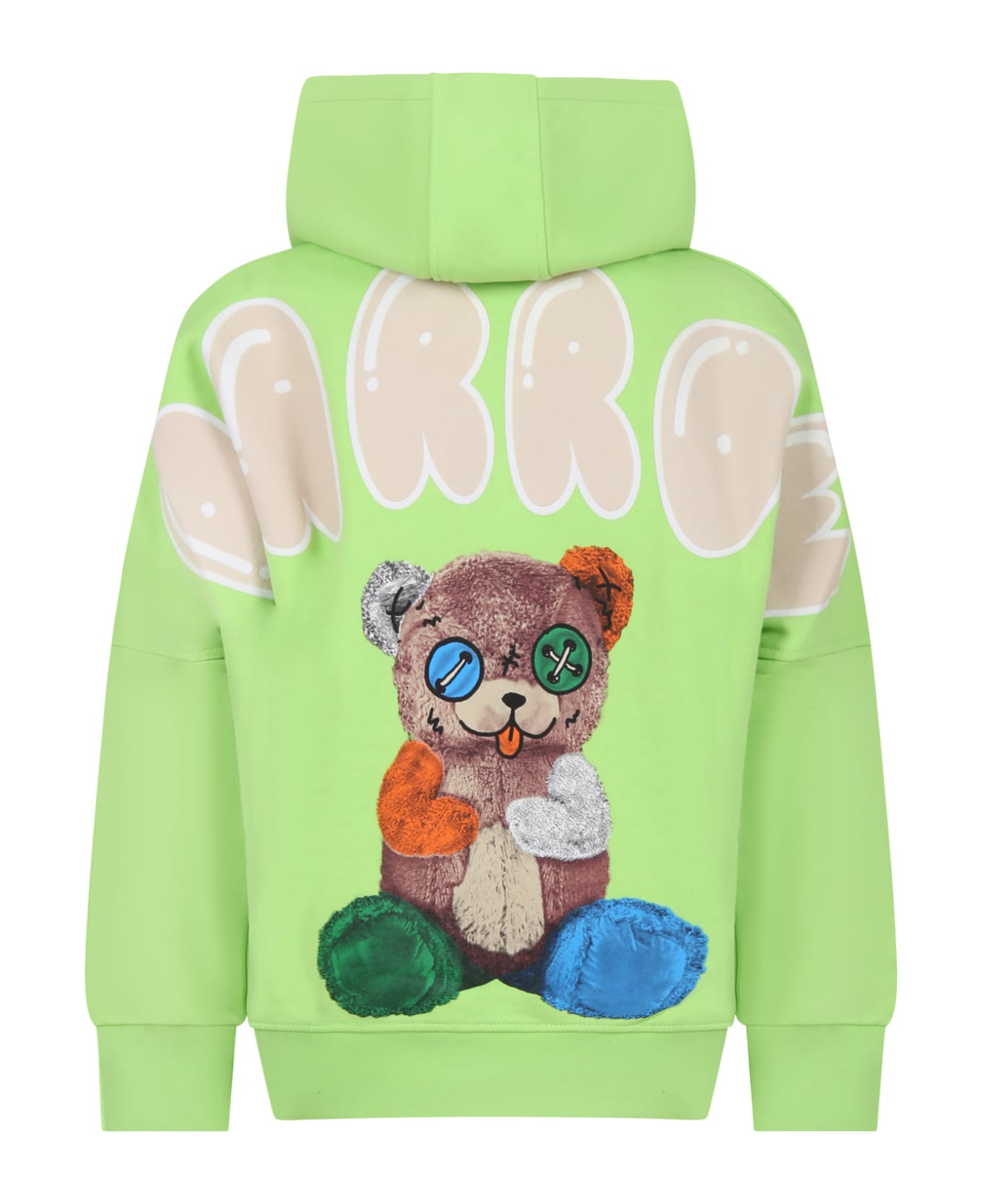 Barrow Green Sweatshirt For Kids With Bear Logo And Print - Cedro ニットウェア＆スウェットシャツ