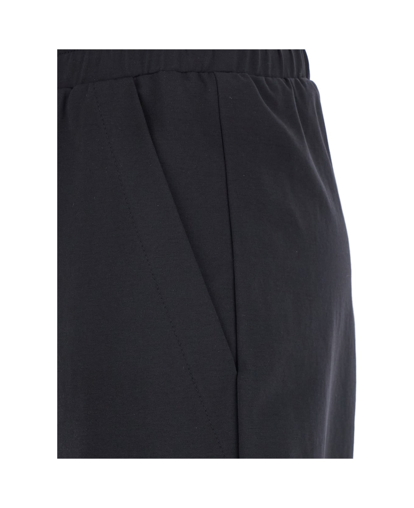 Merci Blakc Pants With Elastic Waist In Fabric Woman - Black