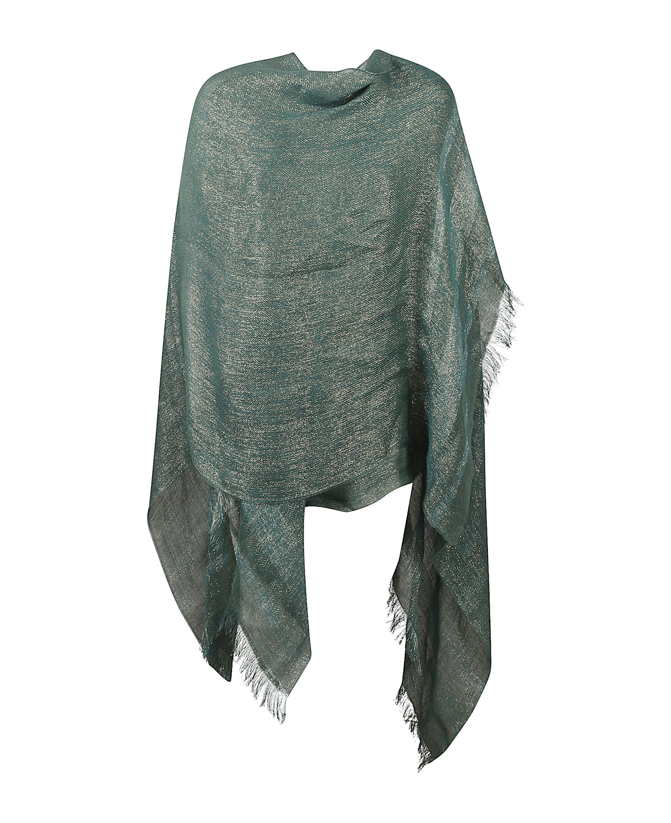 Fabiana Filippi Fringed Cape - Green