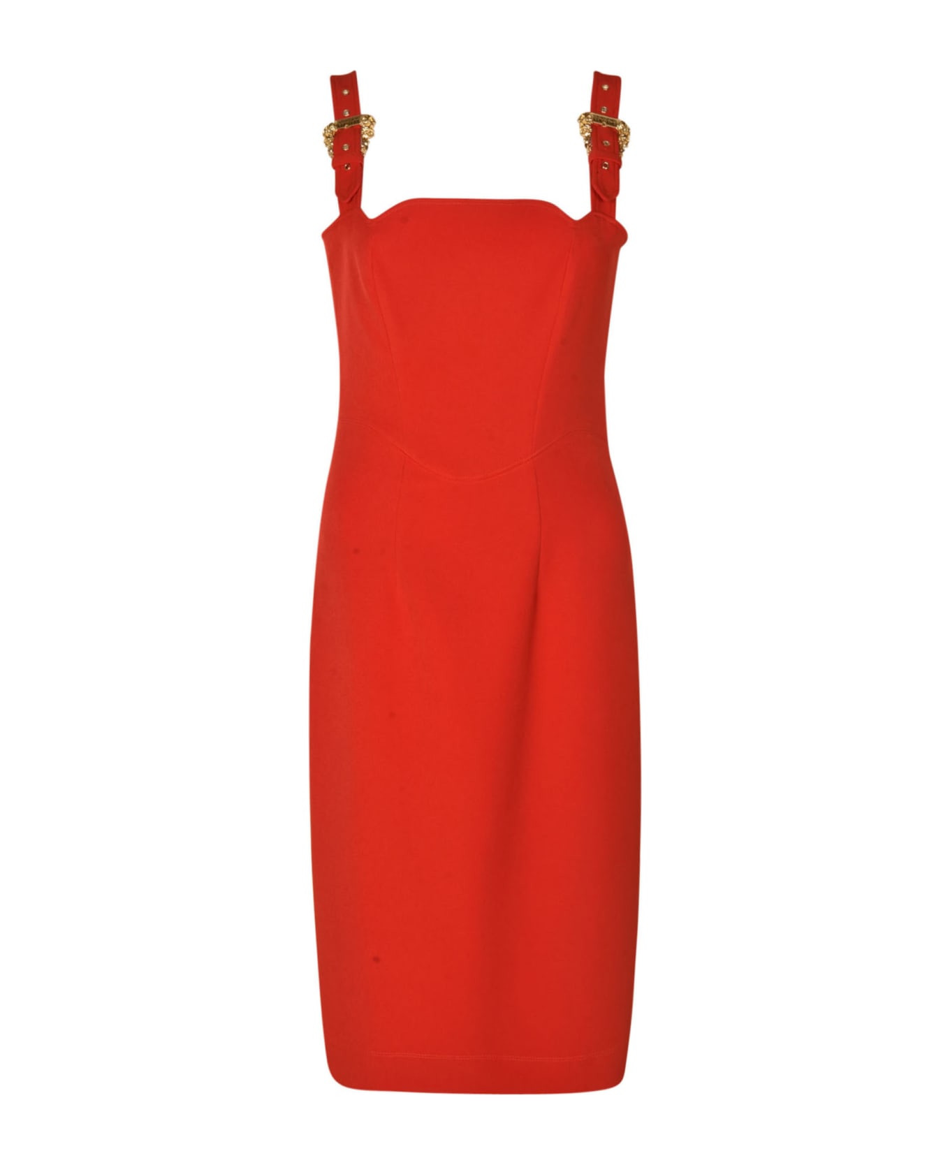 Versace Jeans Couture Buckle Strap Dress - Red