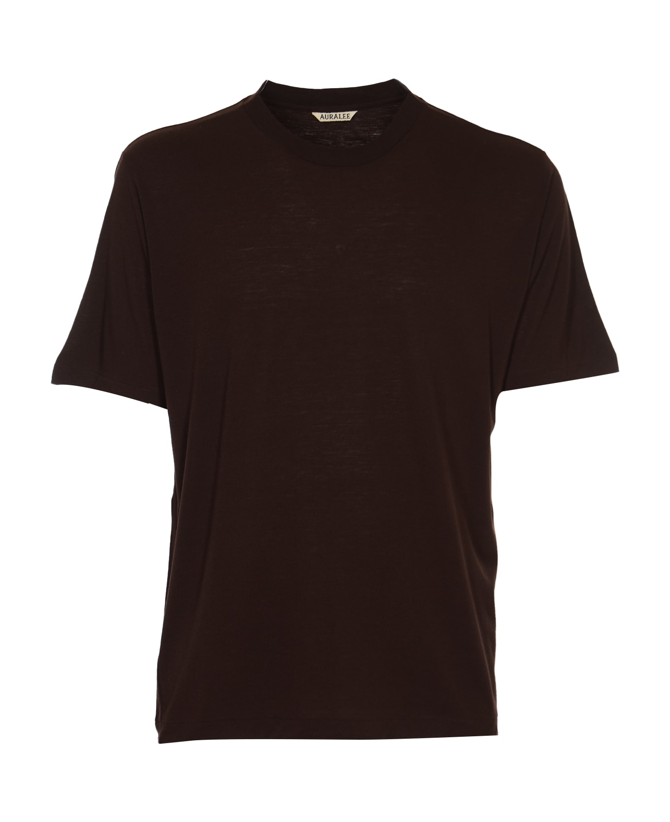 Auralee Super Soft Wool Jersey T-shirt - Dark Brown