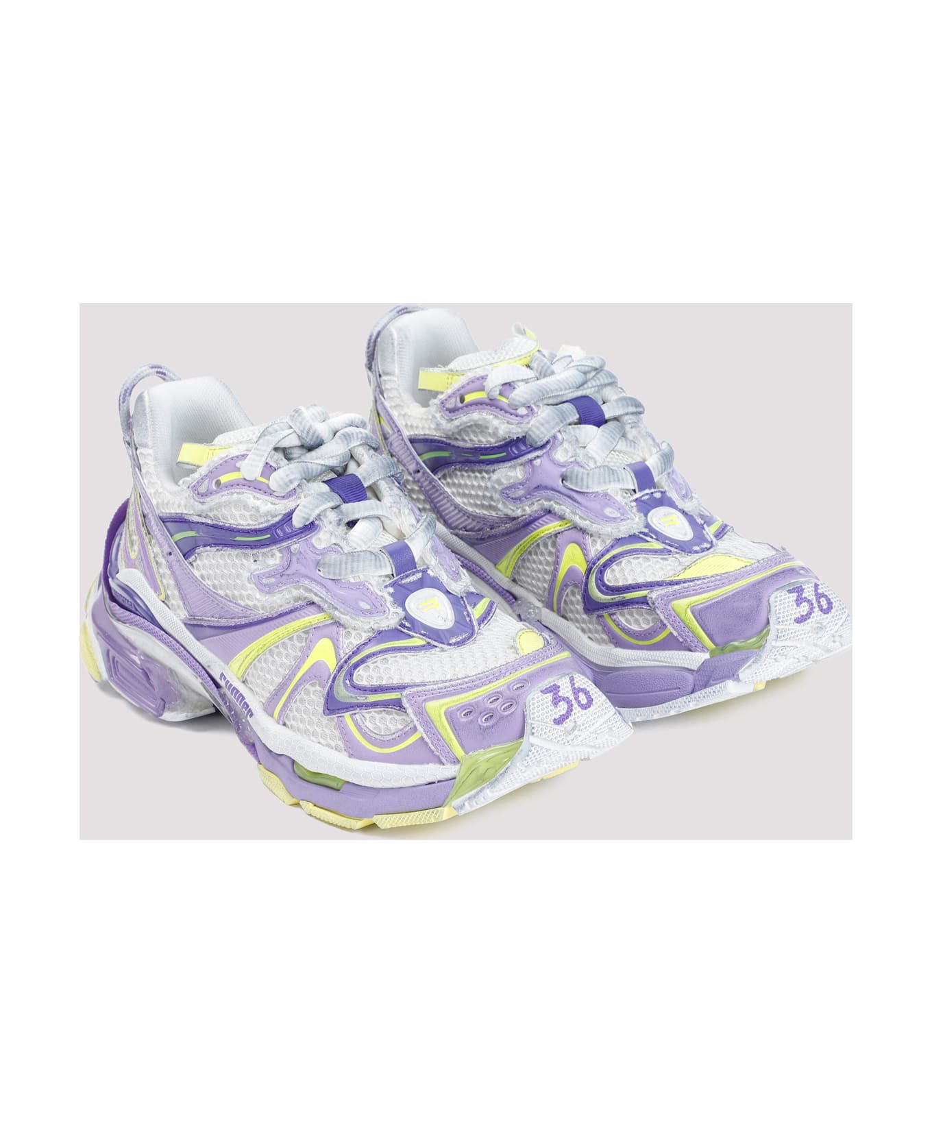 Balenciaga Runner 2 Sneakers - Eggshell Lilac Yellow