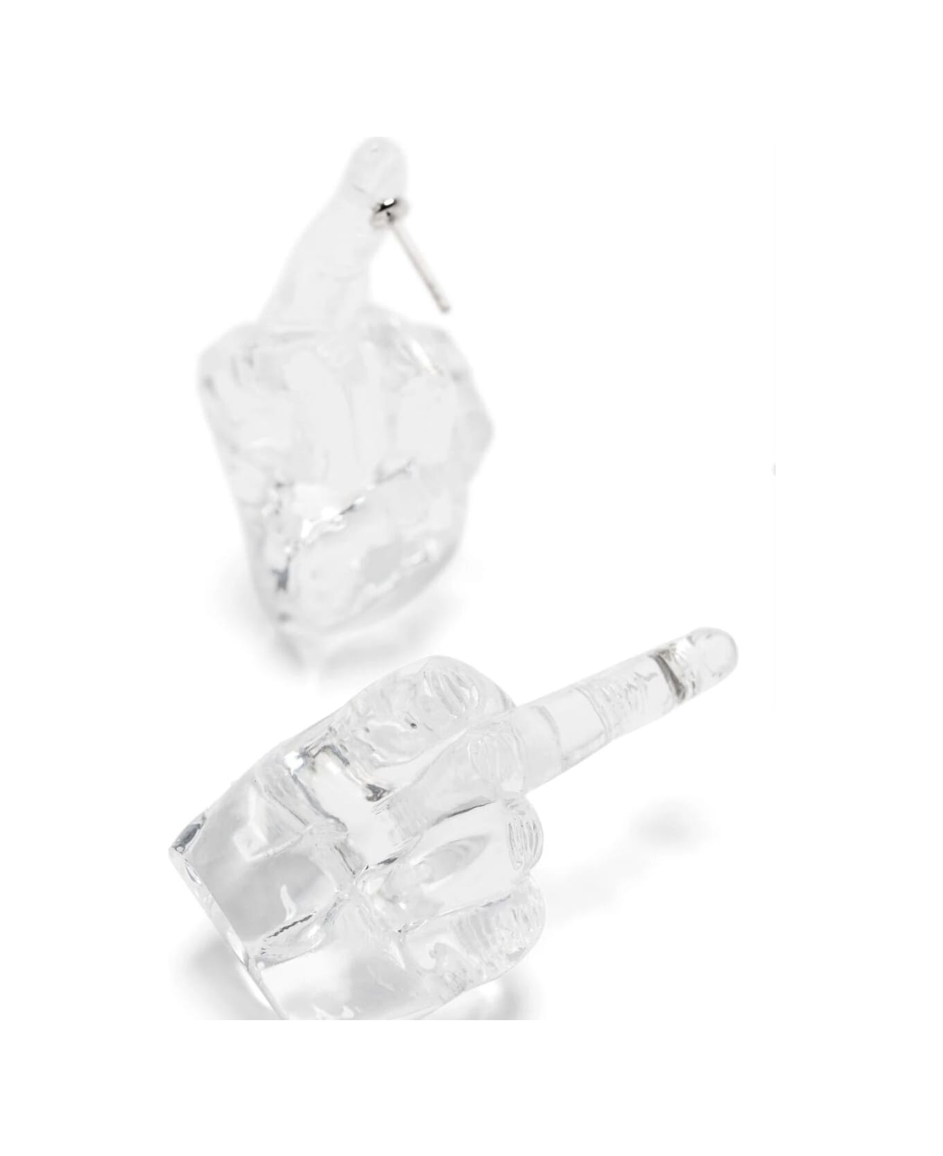 Y/Project Midi Fuck You Pendant Earrings - Transparent
