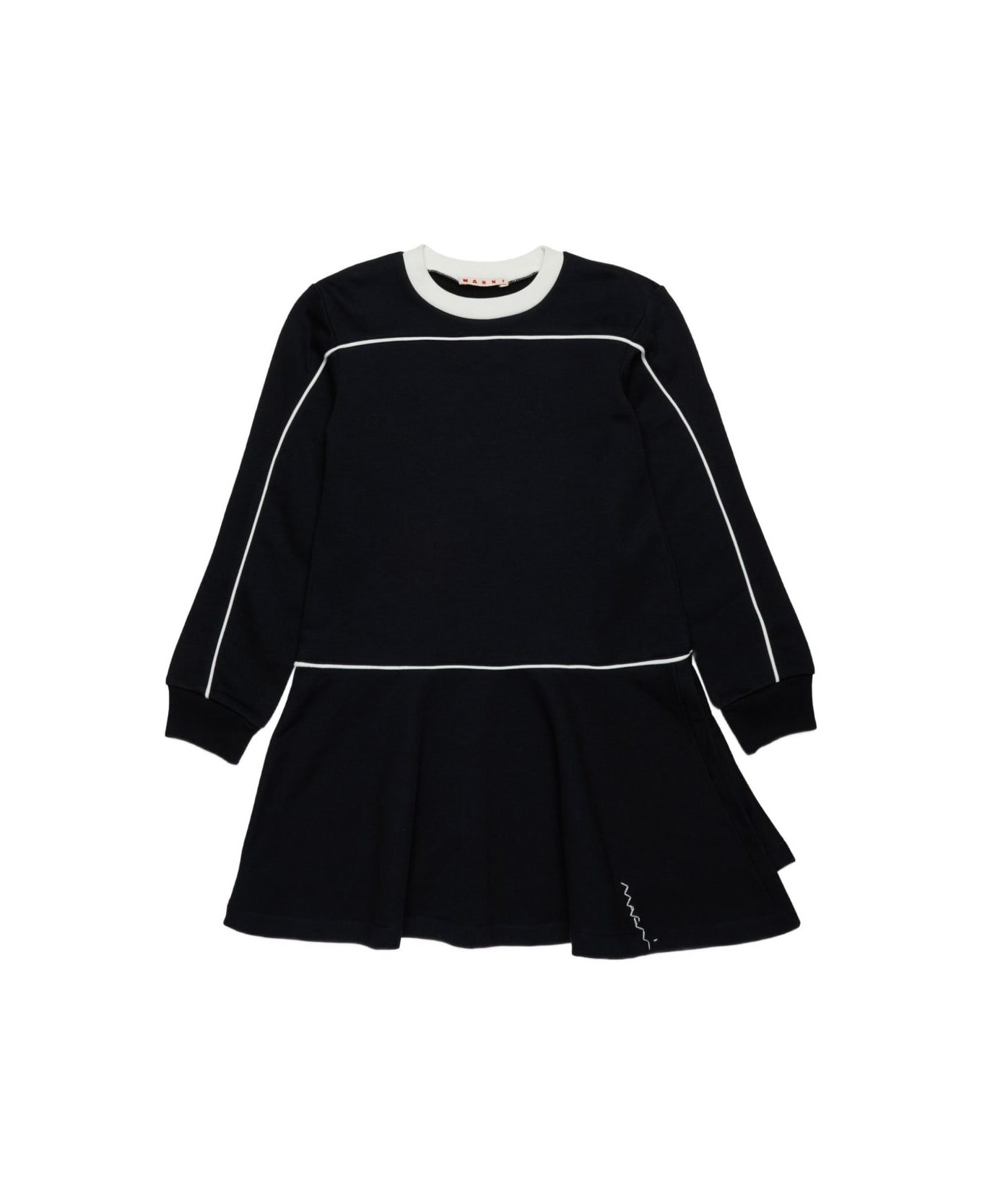 Marni Kids Dress With Embroidered Logo - Black