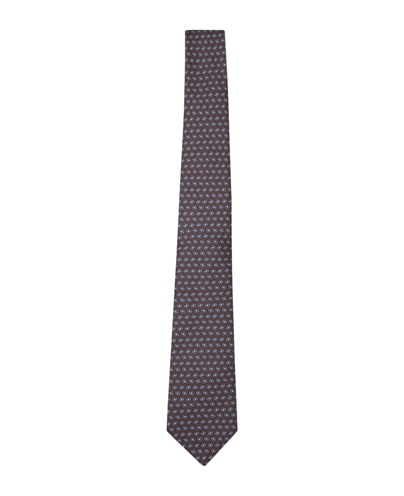 Canali Geometric Blue/beige Tie - Beige