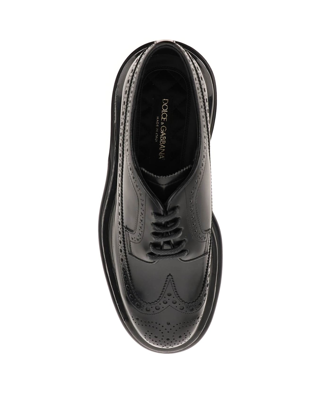Dolce & Gabbana Brushed Leather Derby Shoes - Nero