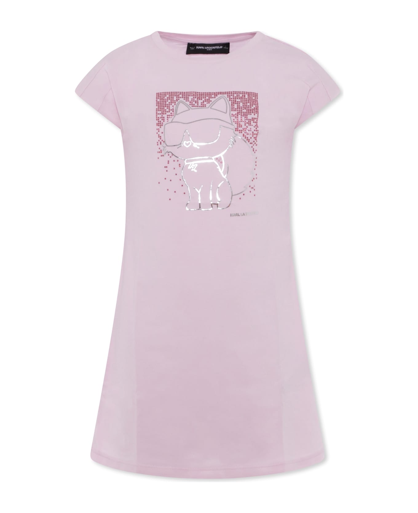 Karl Lagerfeld Kids Pink Dress For Girl With Choupette - Pink