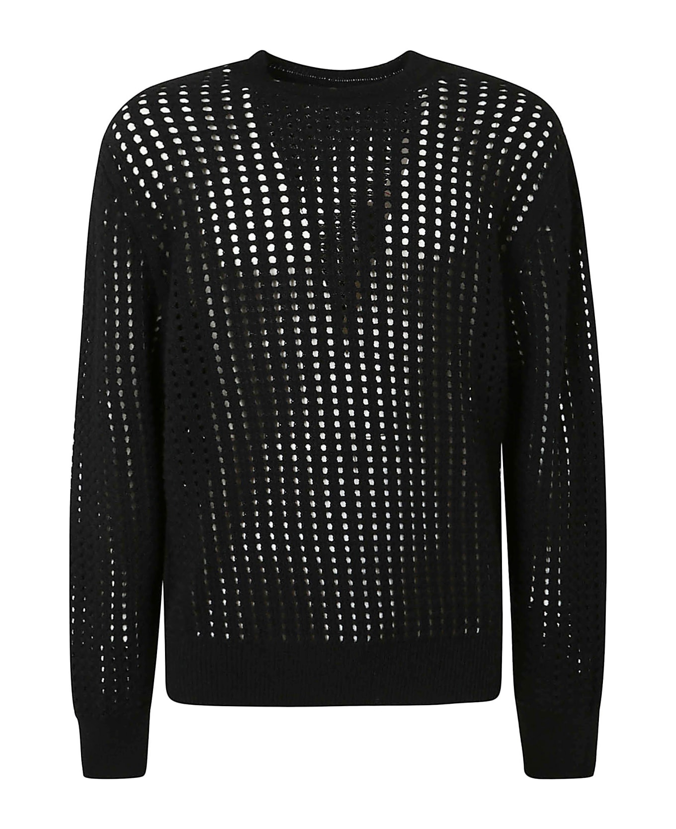 Maison Flaneur Mesh Cashmere Sweater - Black ニットウェア
