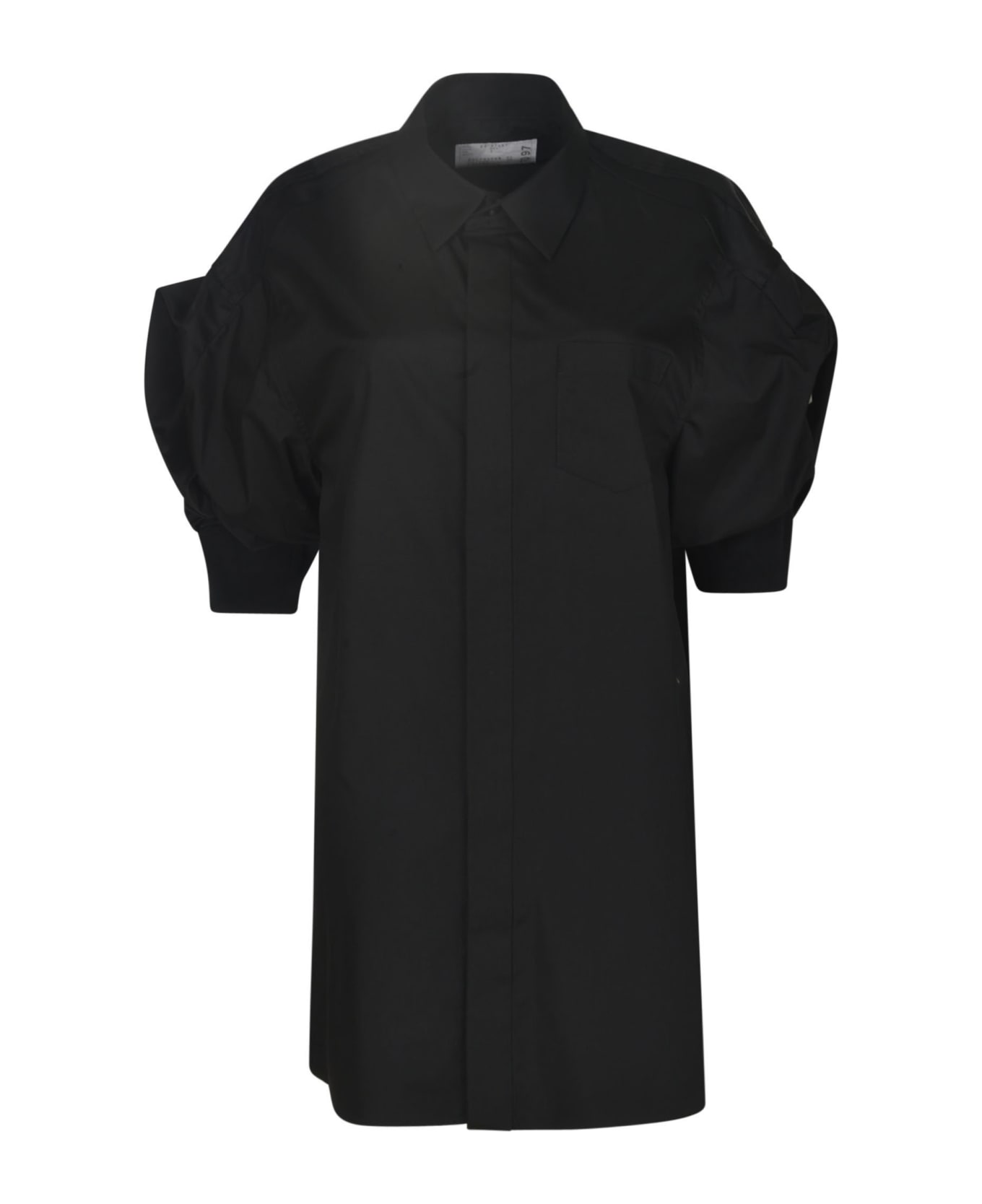 Sacai Short Sleeved Shirt Dress - Black 