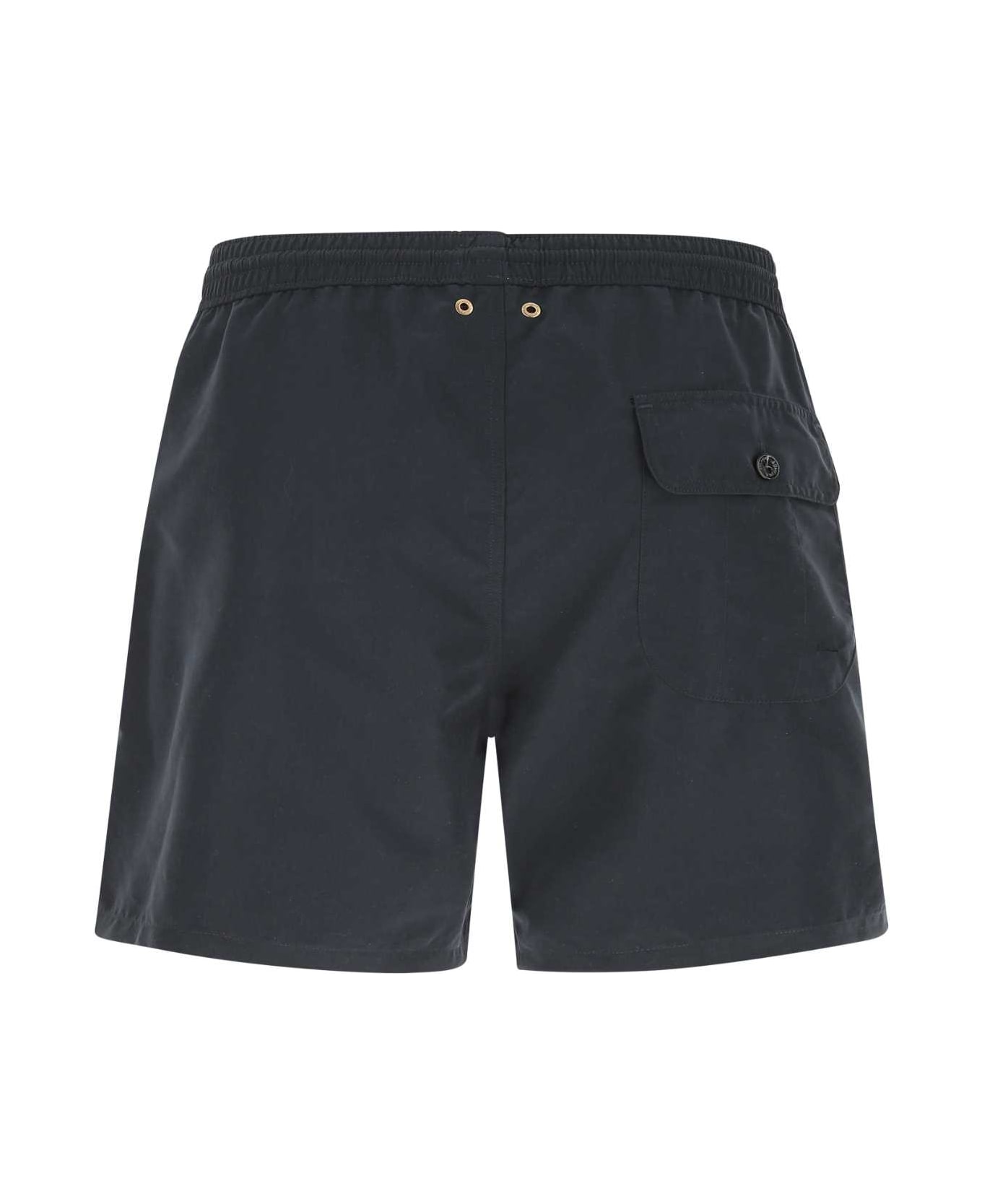 Agnona Navy Blue Polyester Swimming Shorts - B93