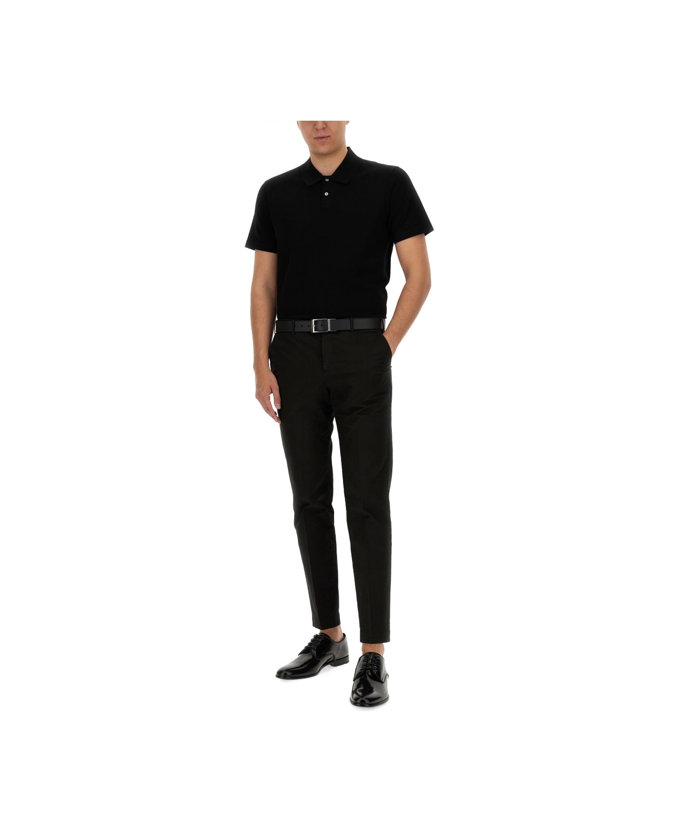 Theory Regular Fit Polo Shirt - BLACK ポロシャツ