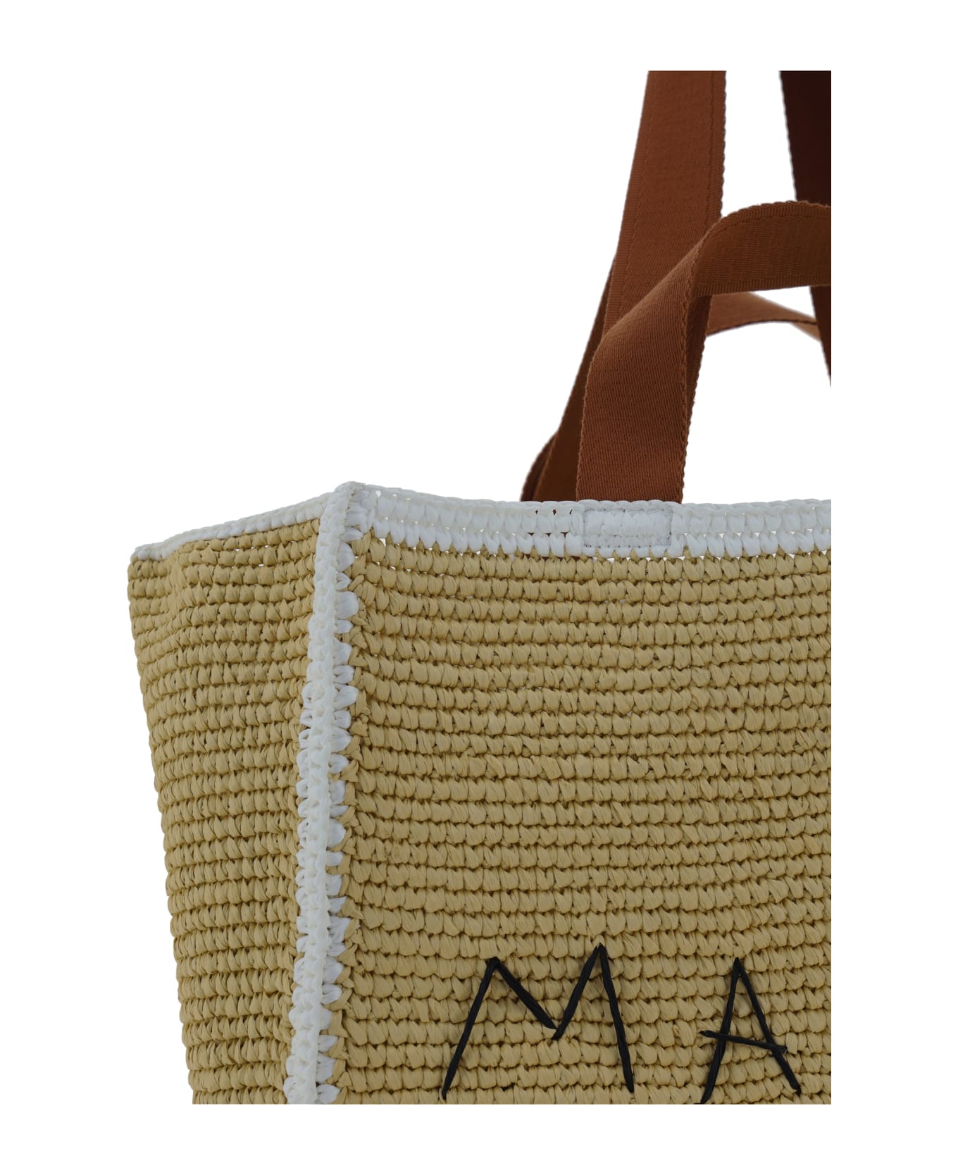 Marni Tote Sillo Medium Handbag - Natural/white/rust