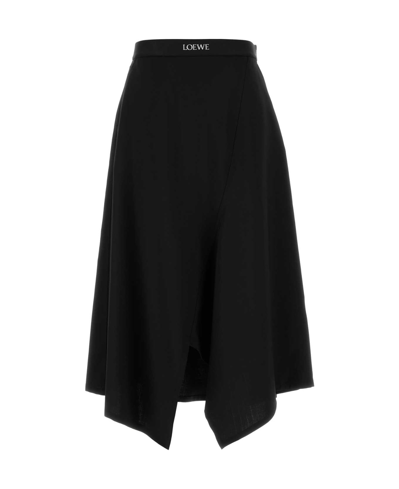 Loewe Black Wool Skirt - BLACK